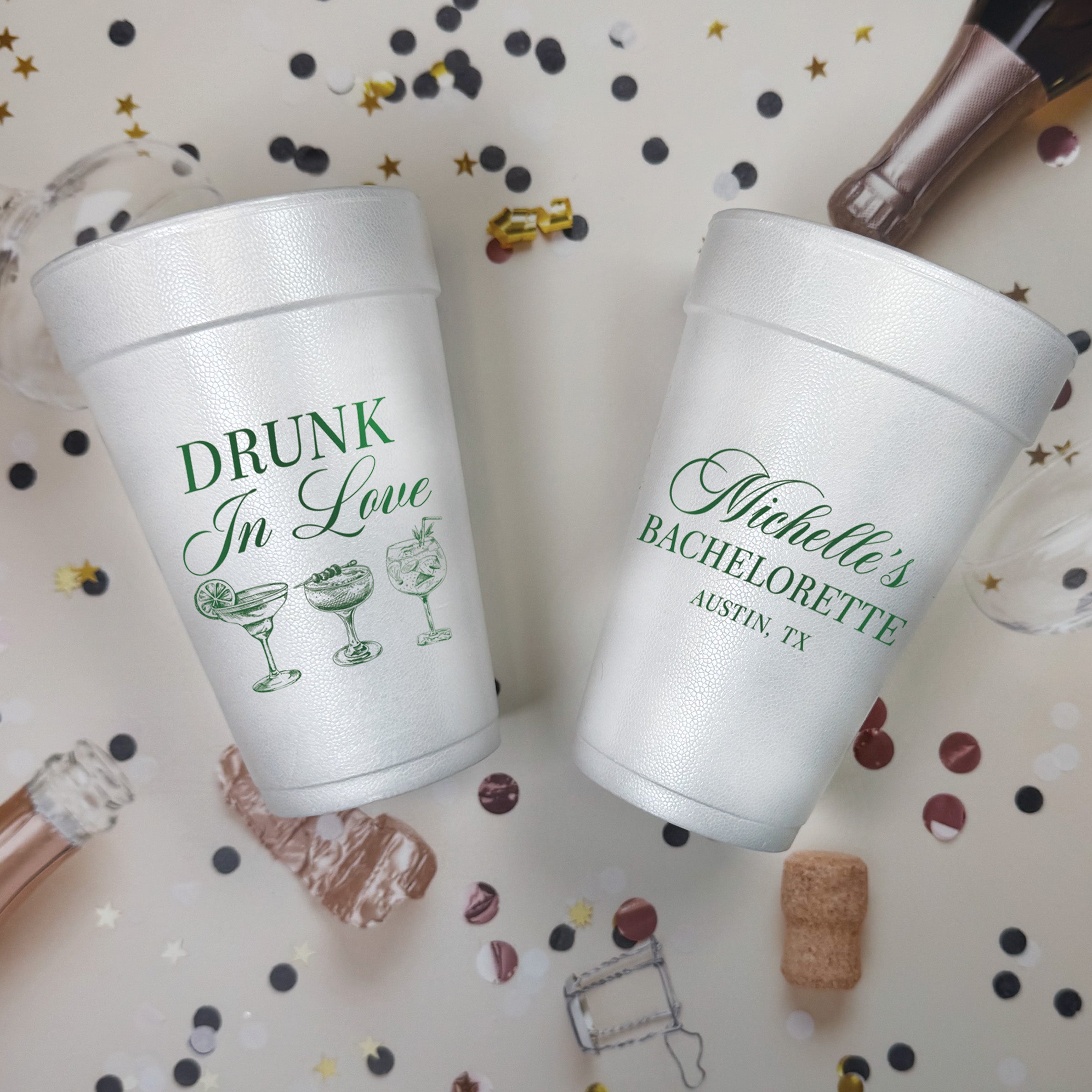 Bachelorette Drunk In Love - Foam Cups