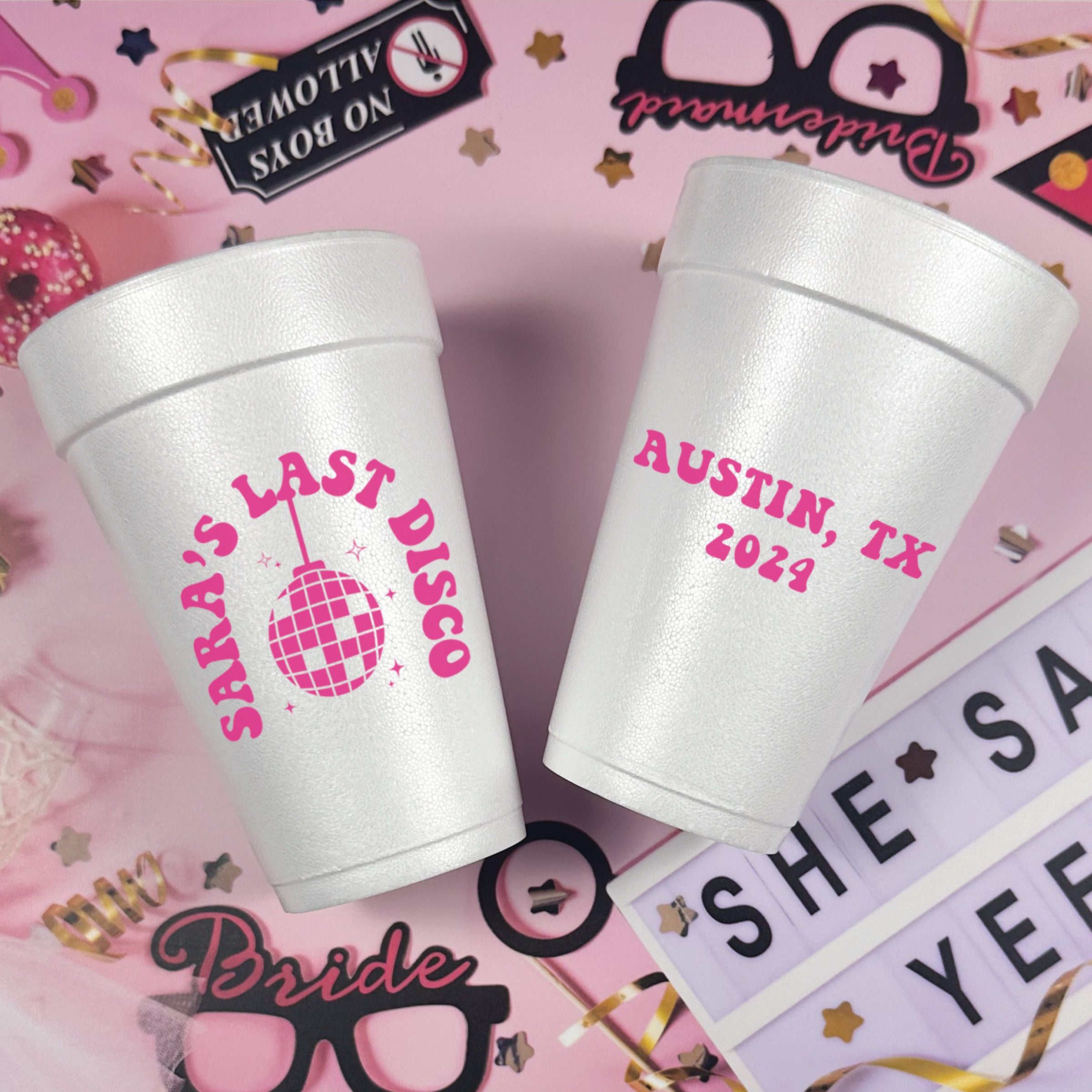 Bachelorette Last Disco - Foam Cups
