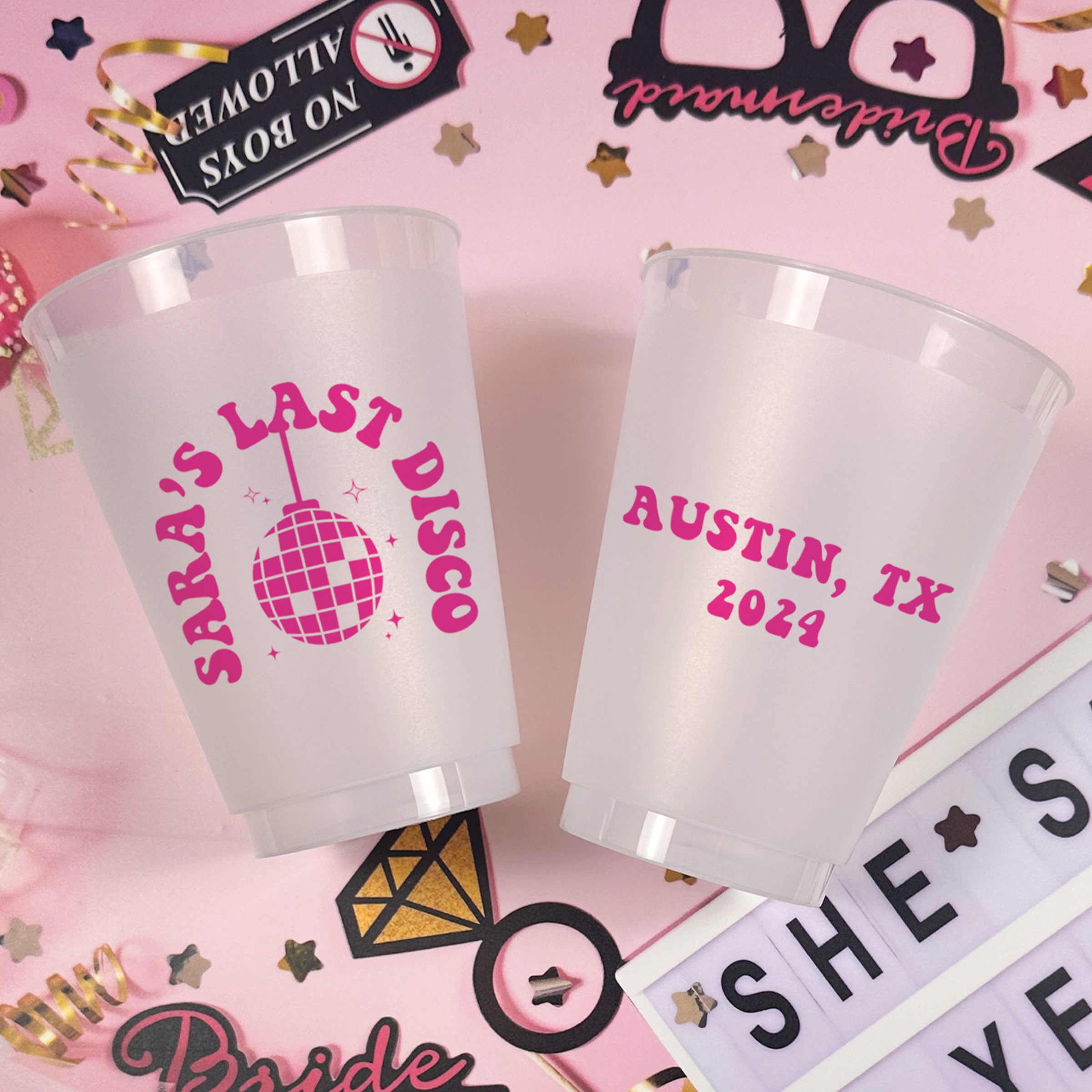 Bachelorette Last Disco - Frosted Cups