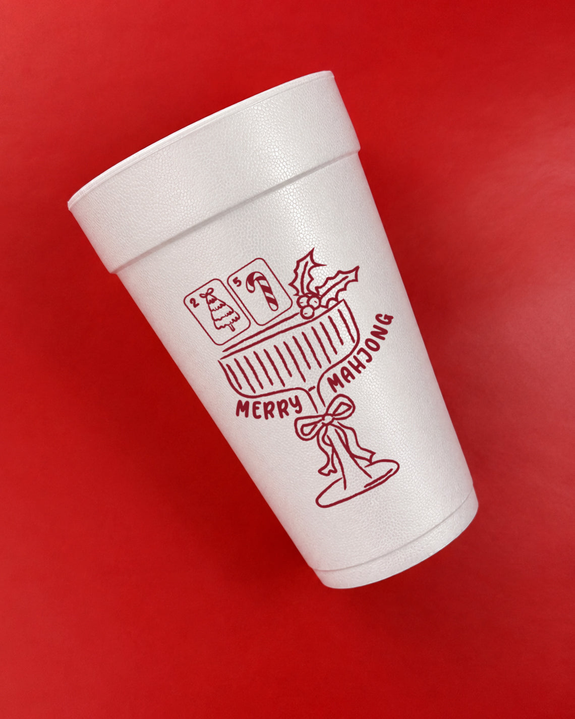Christmas 20oz Styrofoam Set of 10 - Merry Mahjong