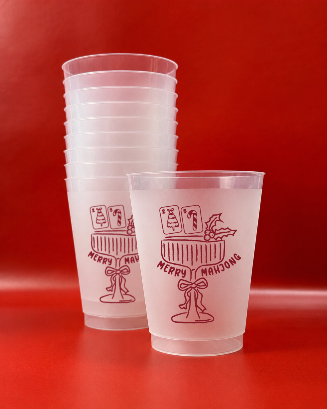 Christmas 16oz Frost Set of 10 - Merry Mahjong