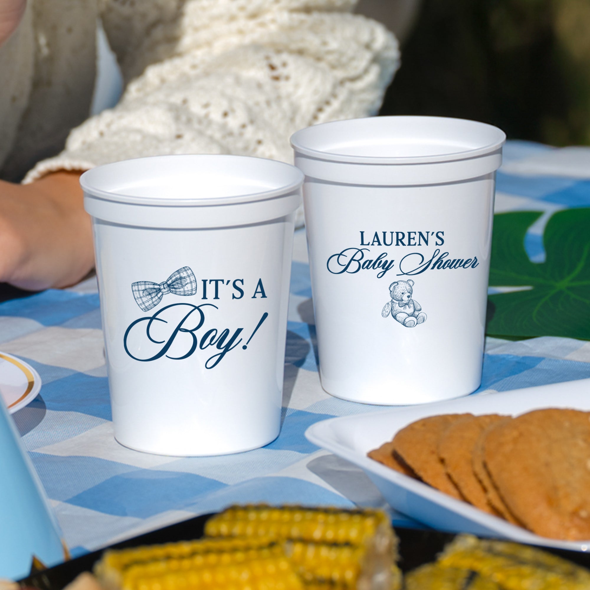 Baby Shower Bow & Bear - Stadium Cups