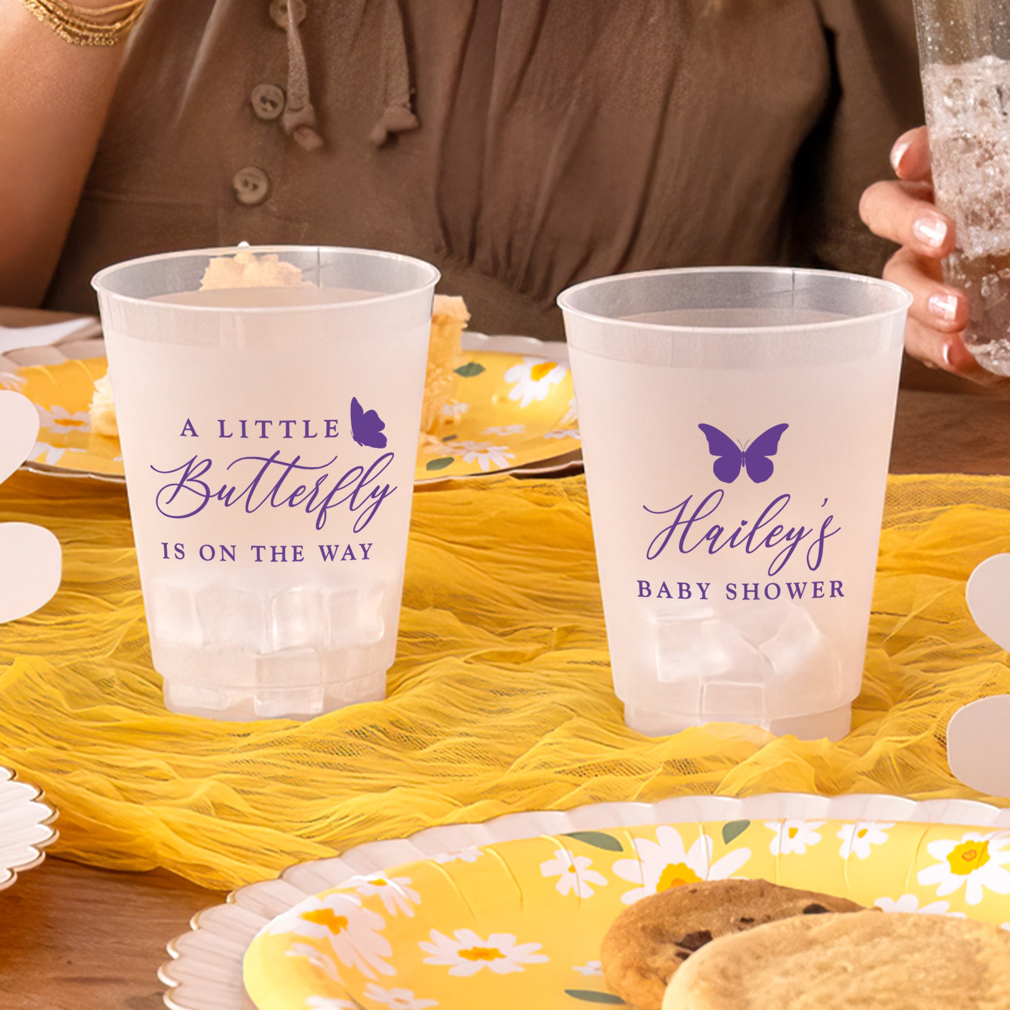Baby Shower Butterfly - Frosted Cups