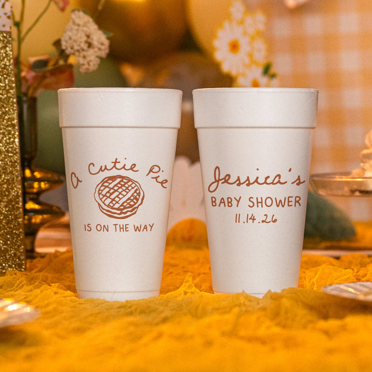 Baby Shower Cutie Pie On The Way - Foam Cups