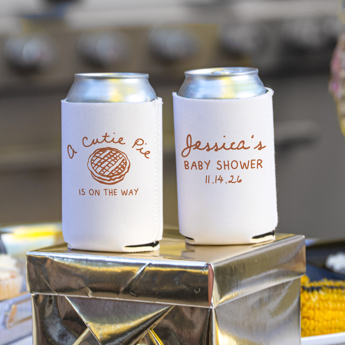 Baby Shower Cutie Pie On The Way - Can Coolers
