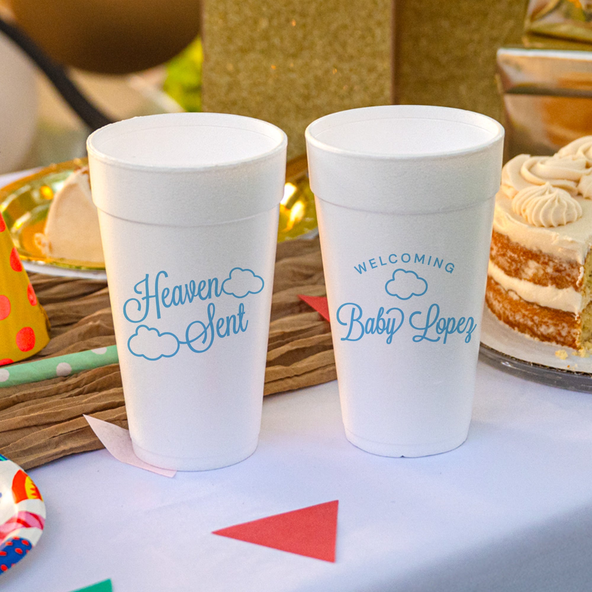 Baby Shower Heaven Sent - Foam Cups
