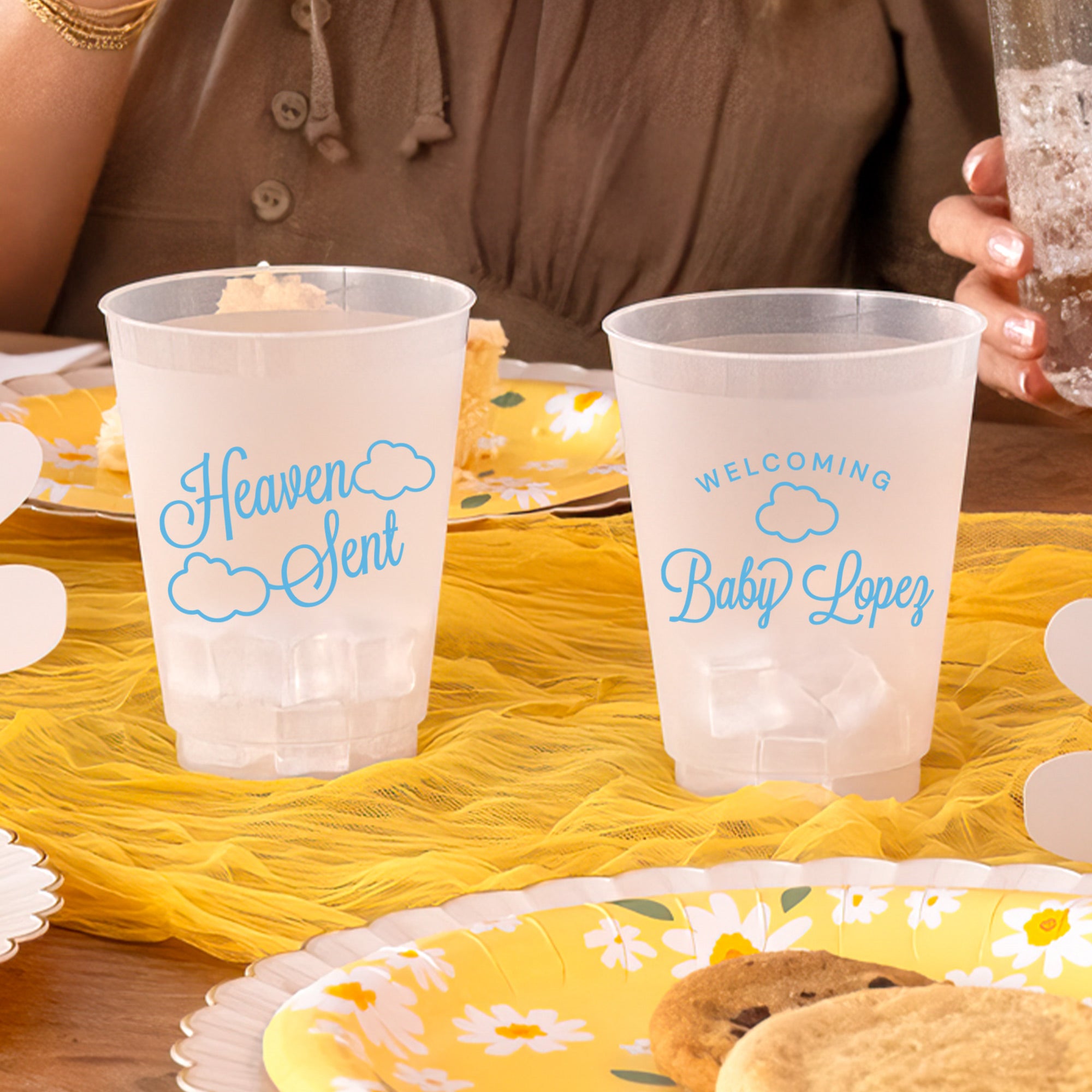 Baby Shower Heaven Sent - Frosted Cups
