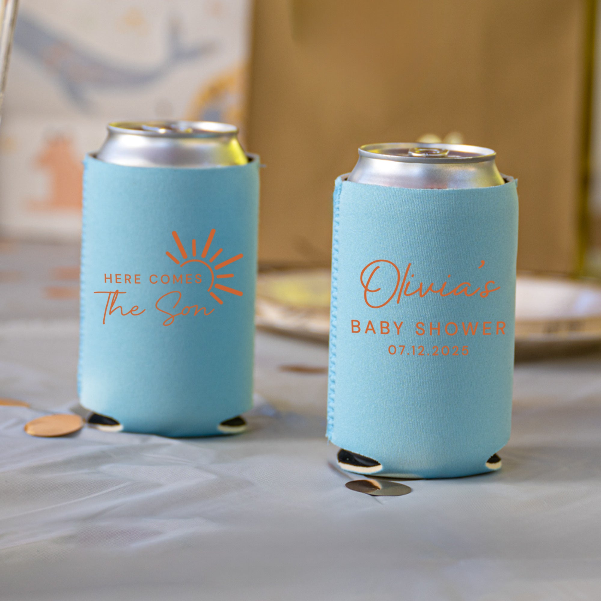 Baby Shower Here Comes The Son - Can Coolers