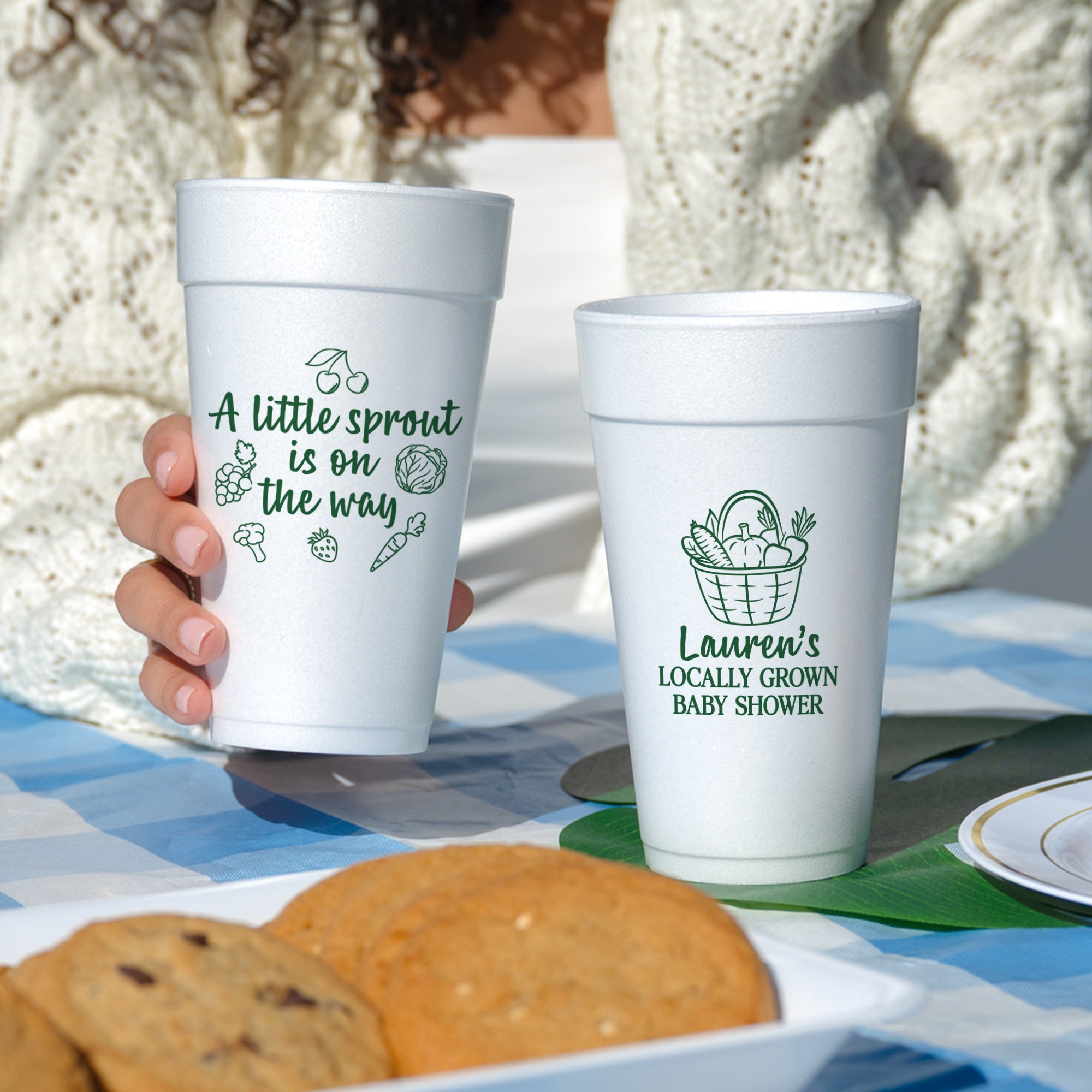 Baby Shower Little Sprout - Foam Cups