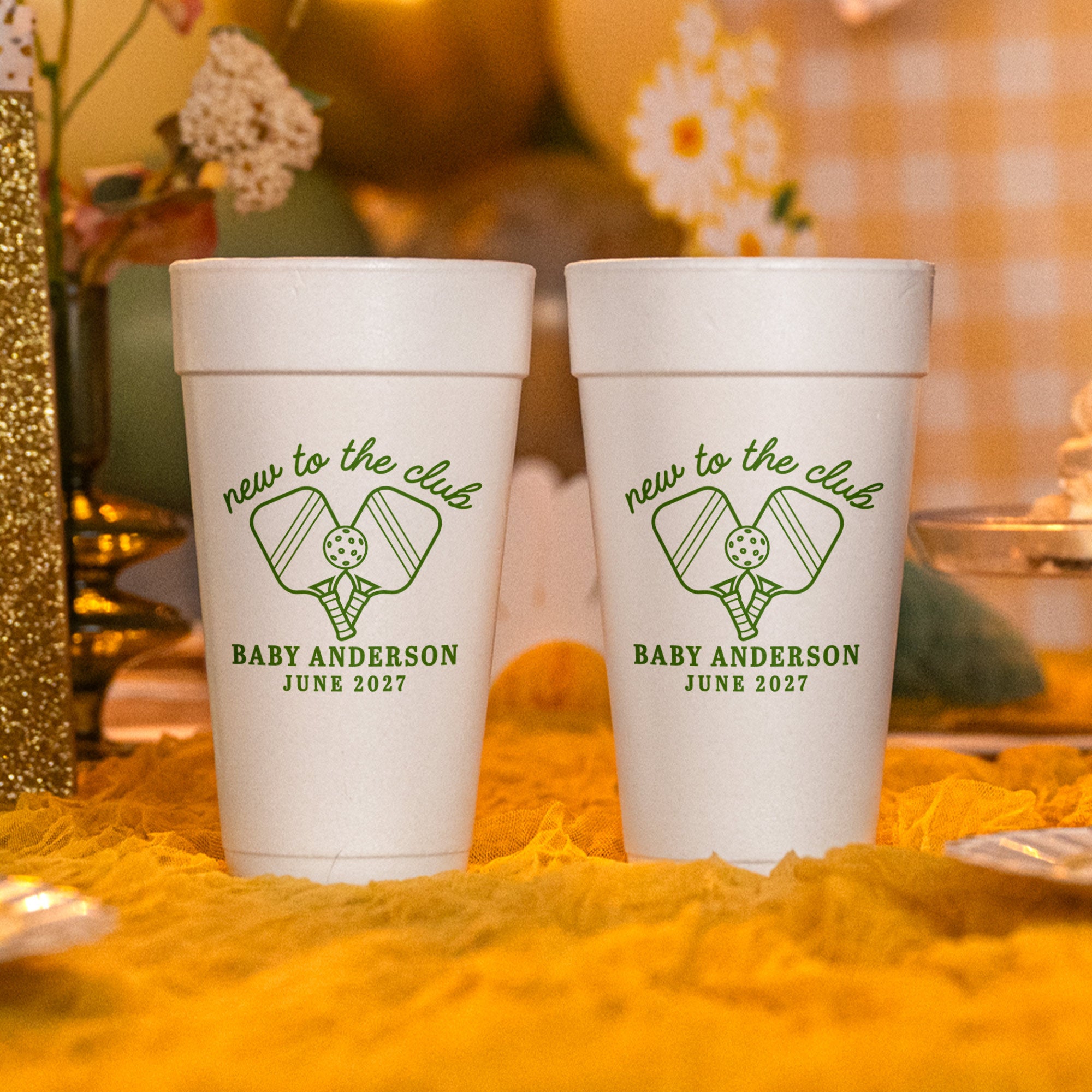 Baby Shower Pickleball New To The Club - Foam Cups