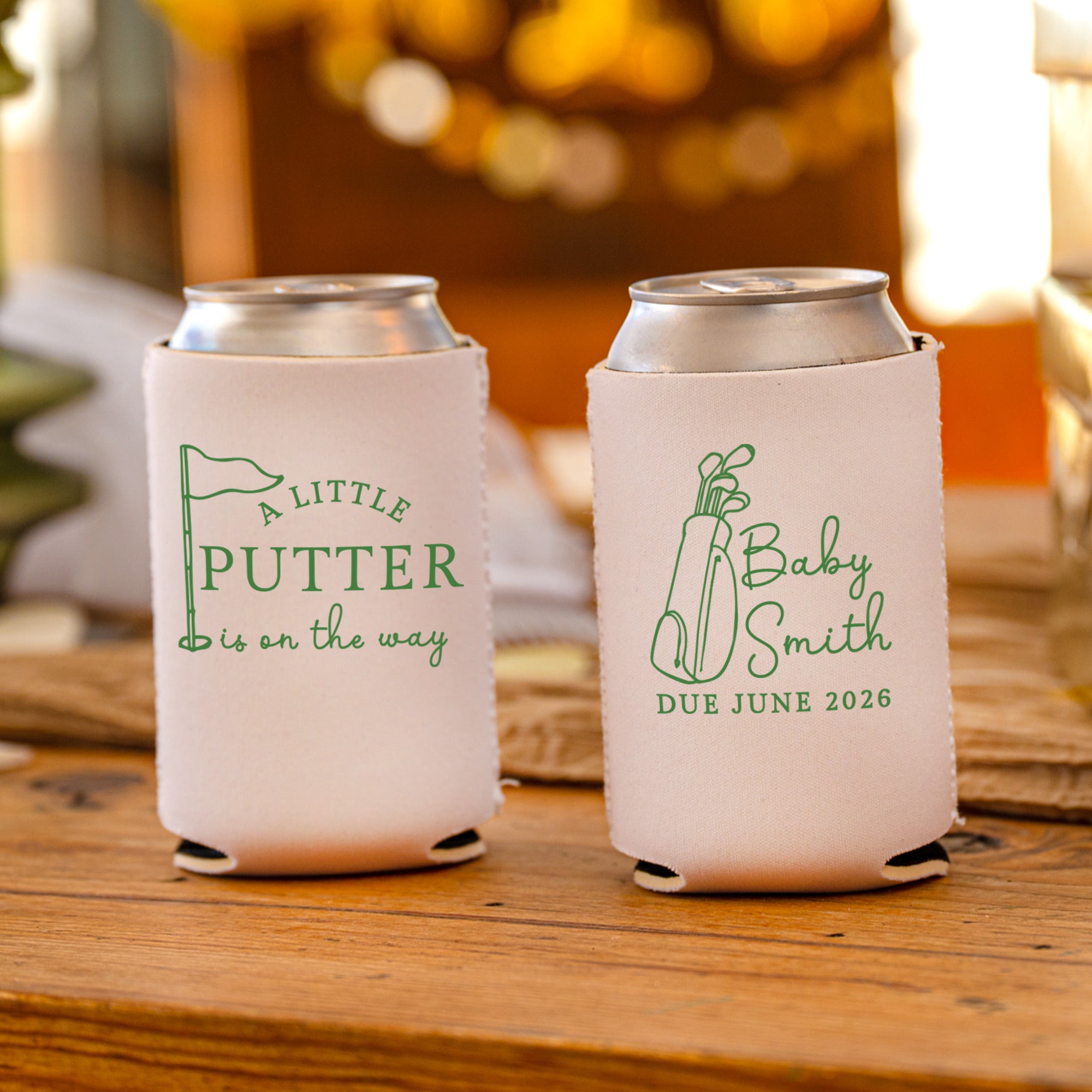Baby Shower Little Putter On The Way - Can Coolers