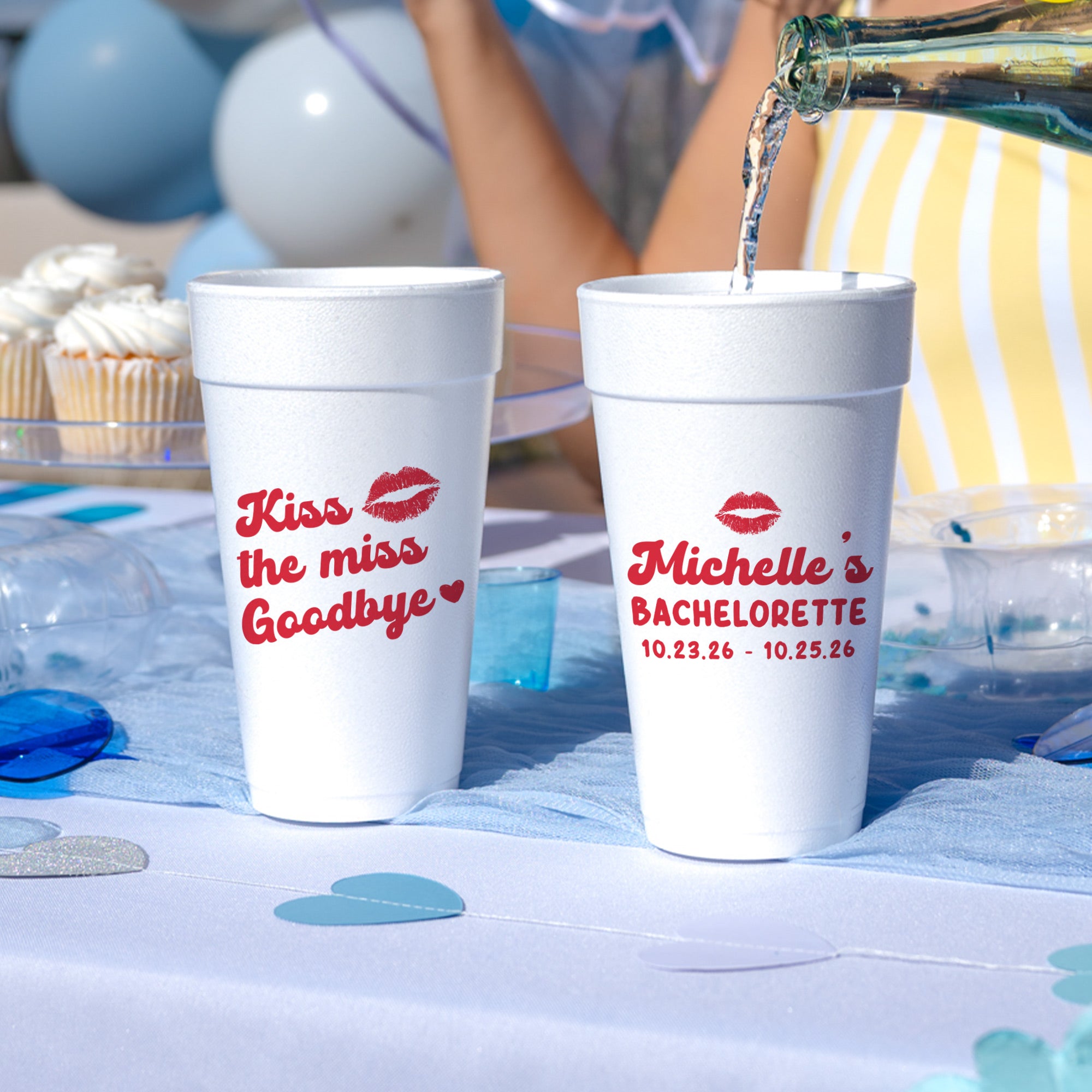 Bachelorette Kiss The Miss Goodbye - Foam Cups