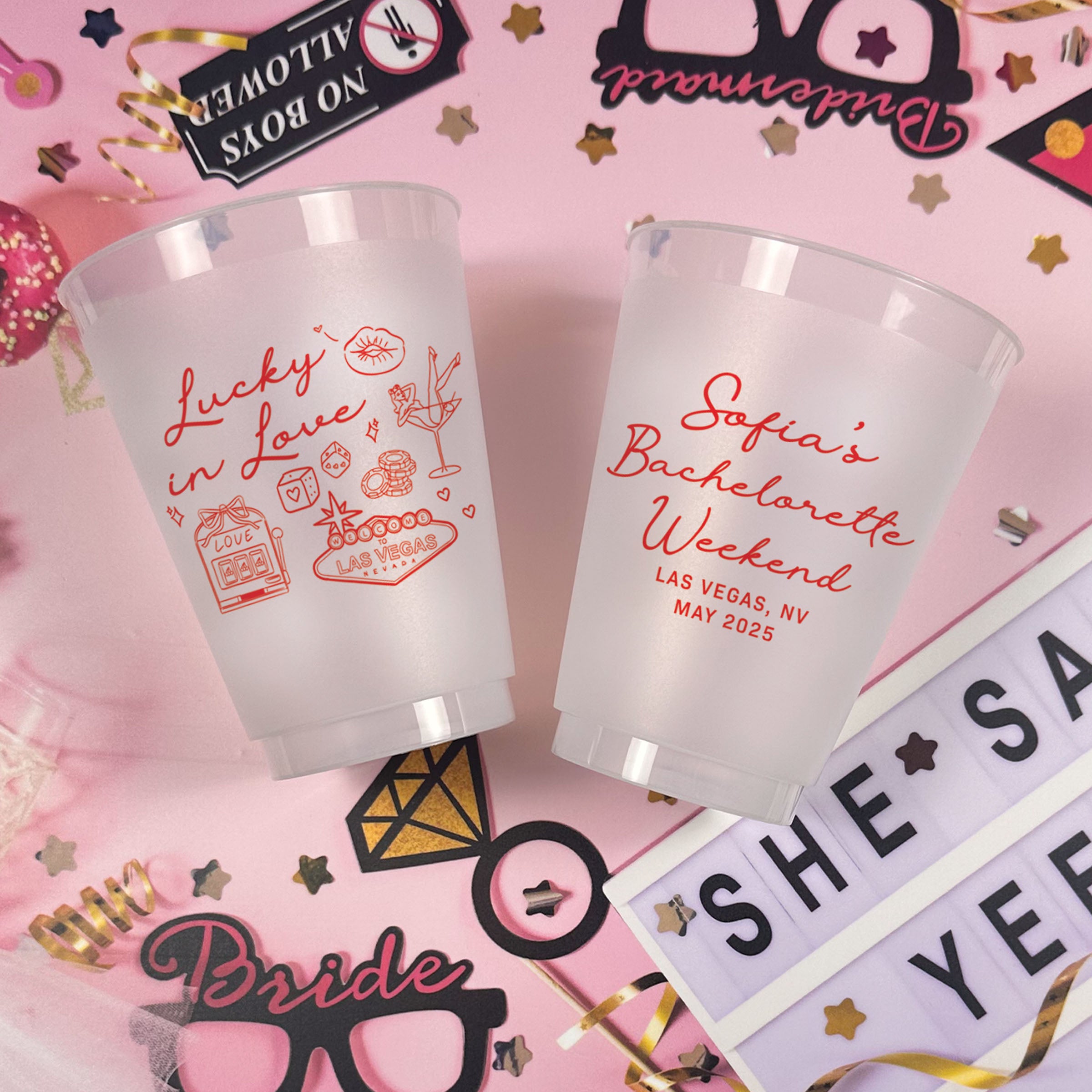 Bachelorette Lucky In Love - Frosted Cups