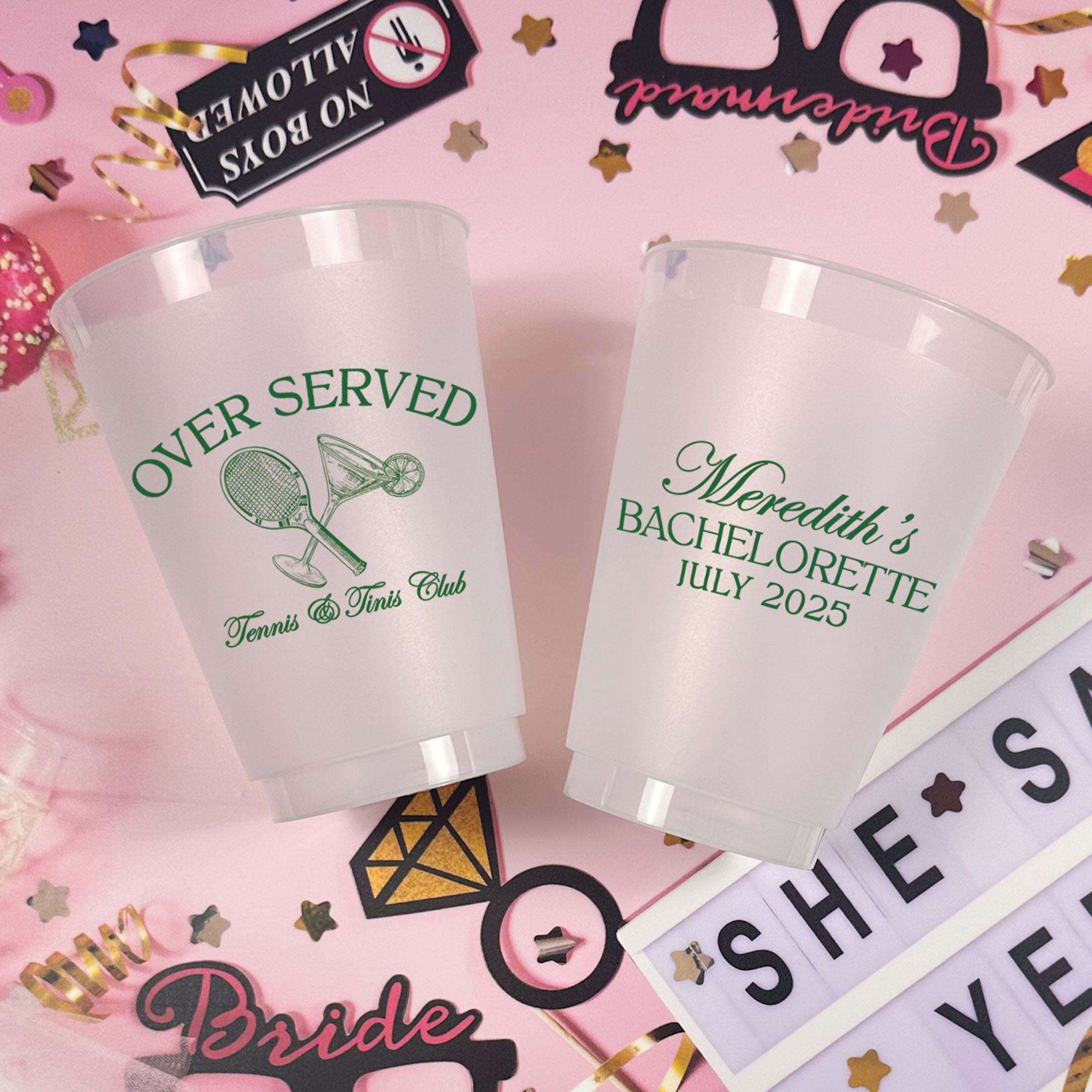 Bachelorette Tennis & Tinis - Frosted Cups
