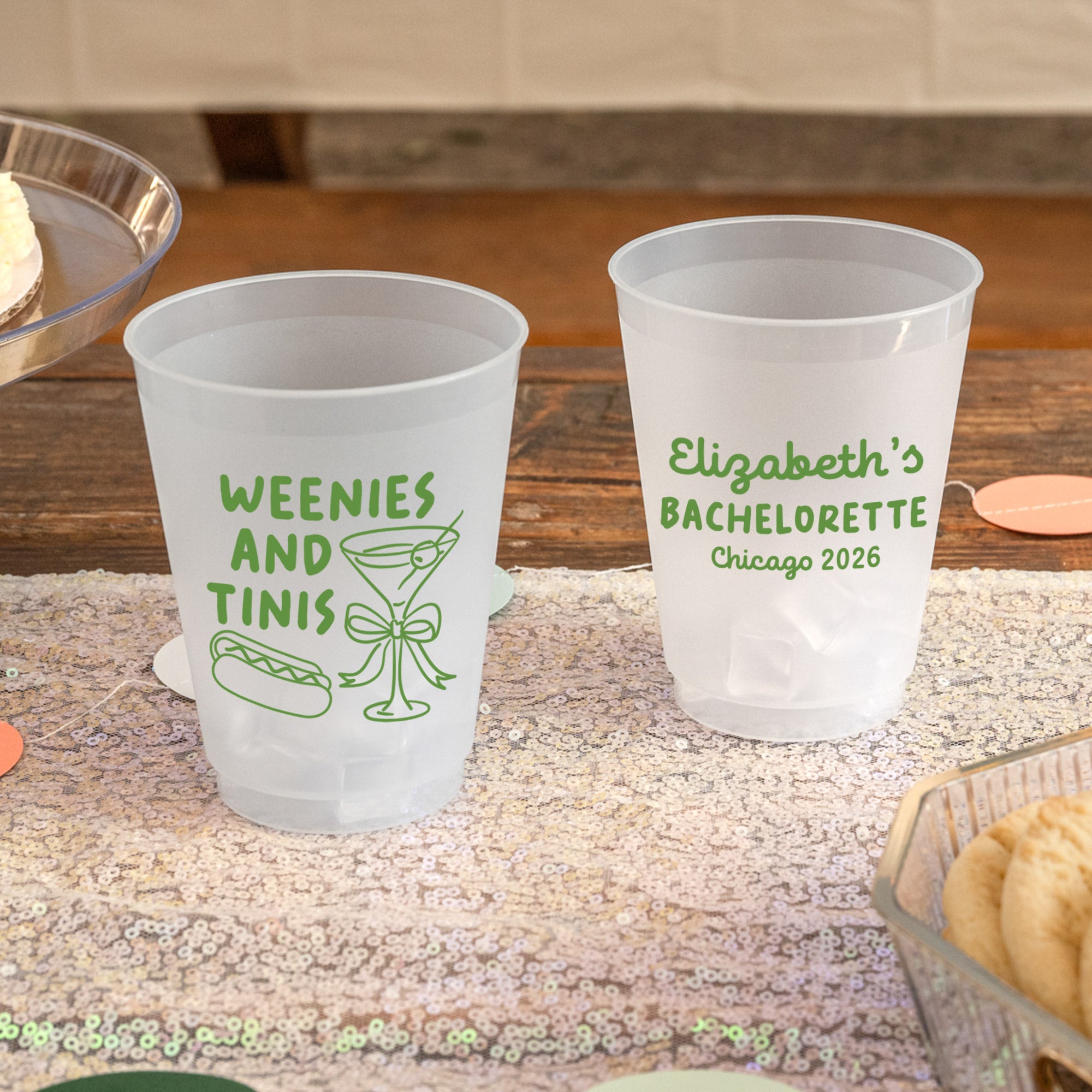 Bachelorette Weenies and Tinis - Frosted Cups