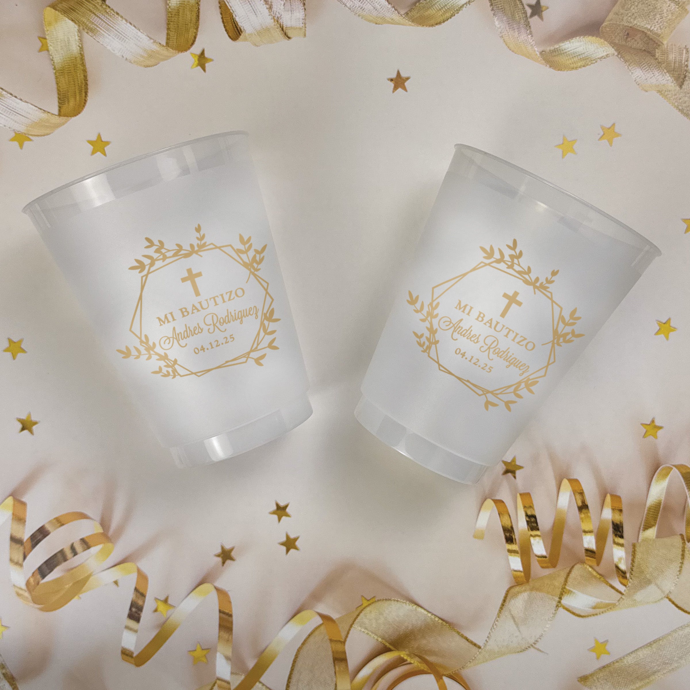 Bautizo Wreath - Frosted Cups