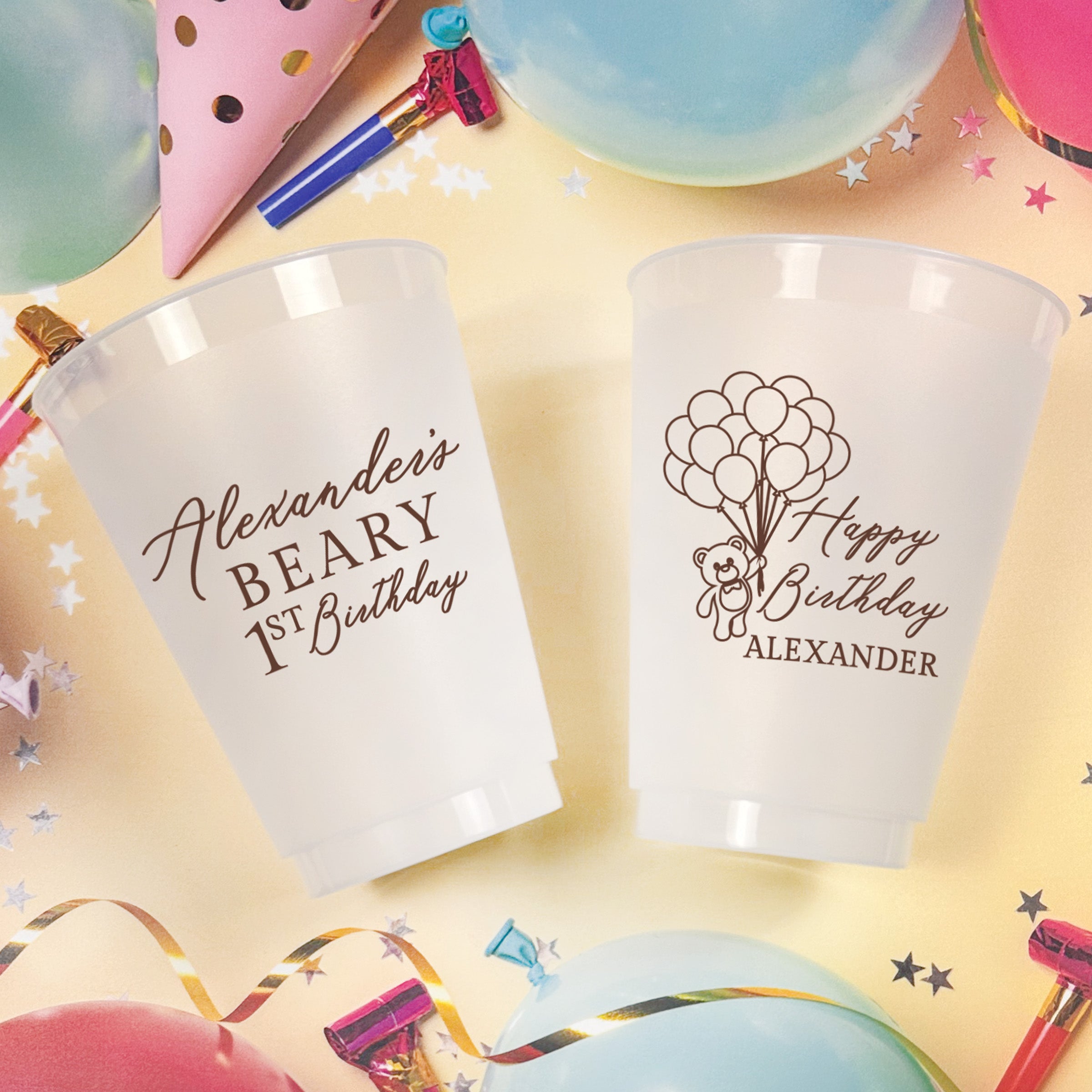 Birthday Beary First - Frosted Cups