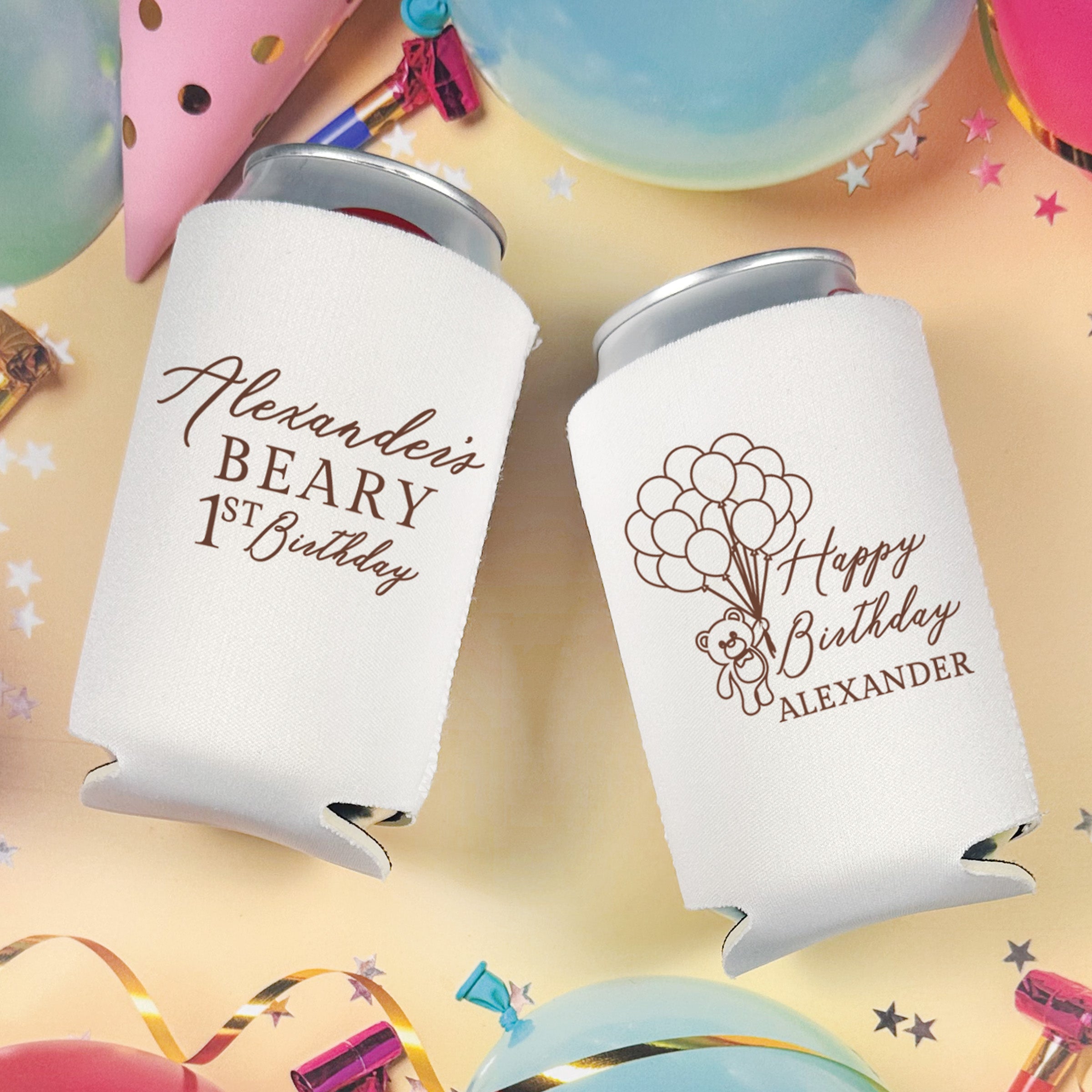 Birthday Beary First - Can Coolers