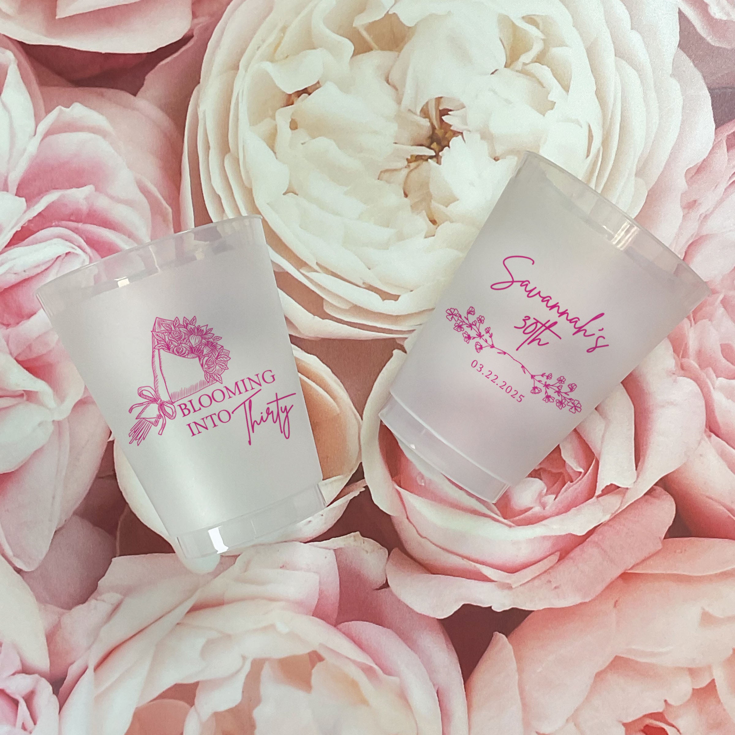 Birthday Blooming Into Thirty - Frosted Cups