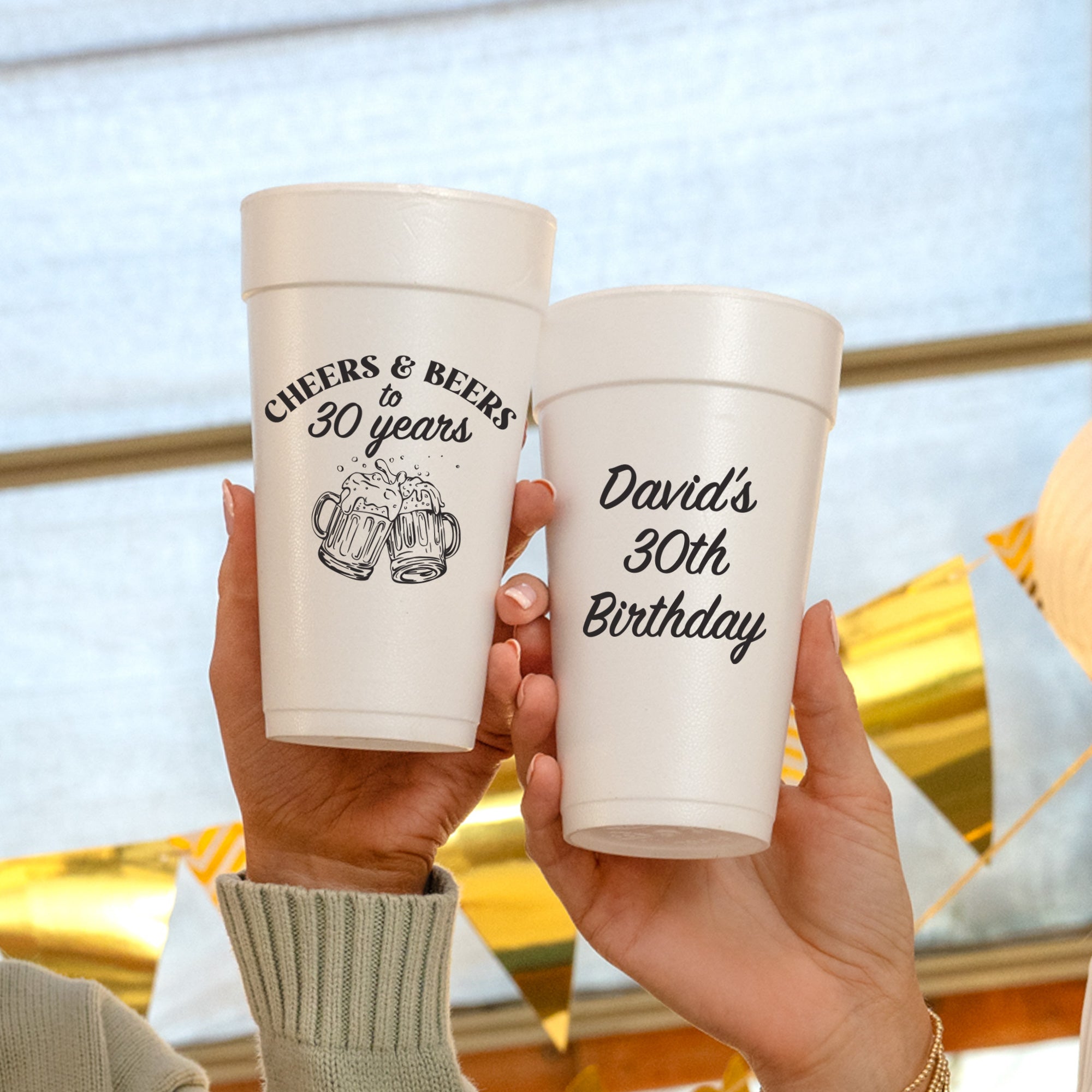 Birthday Cheers & Beers - Foam Cups