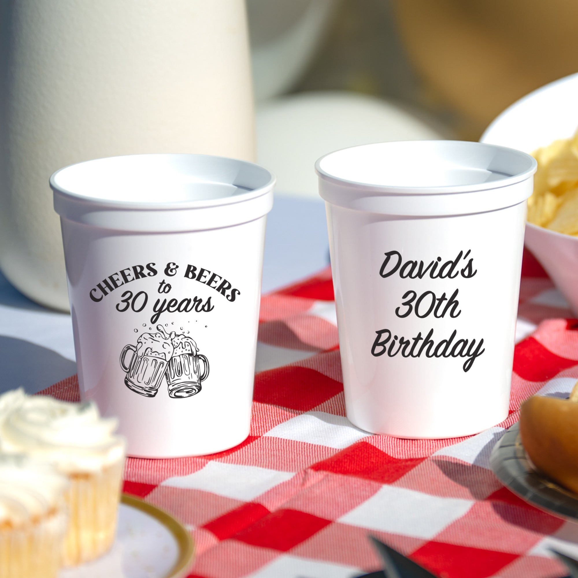 Birthday Cheers & Beers - Stadium Cups