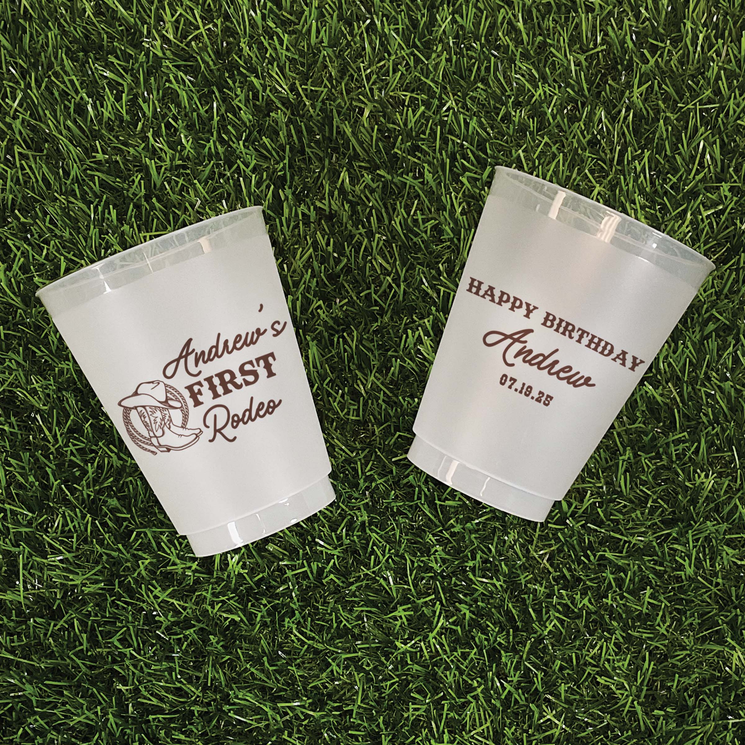 Birthday First Rodeo - Frosted Cups