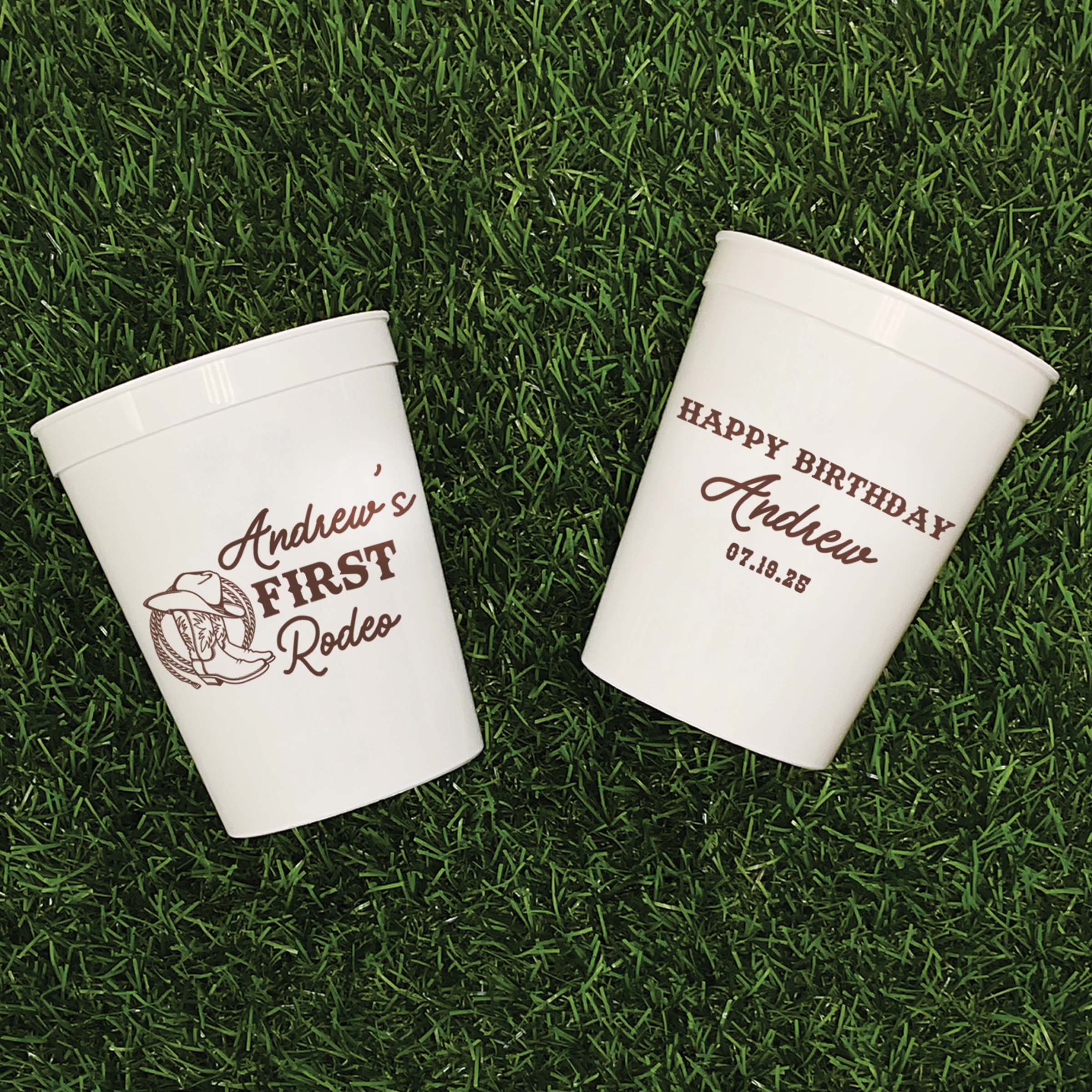 Birthday First Rodeo - Stadium Cups