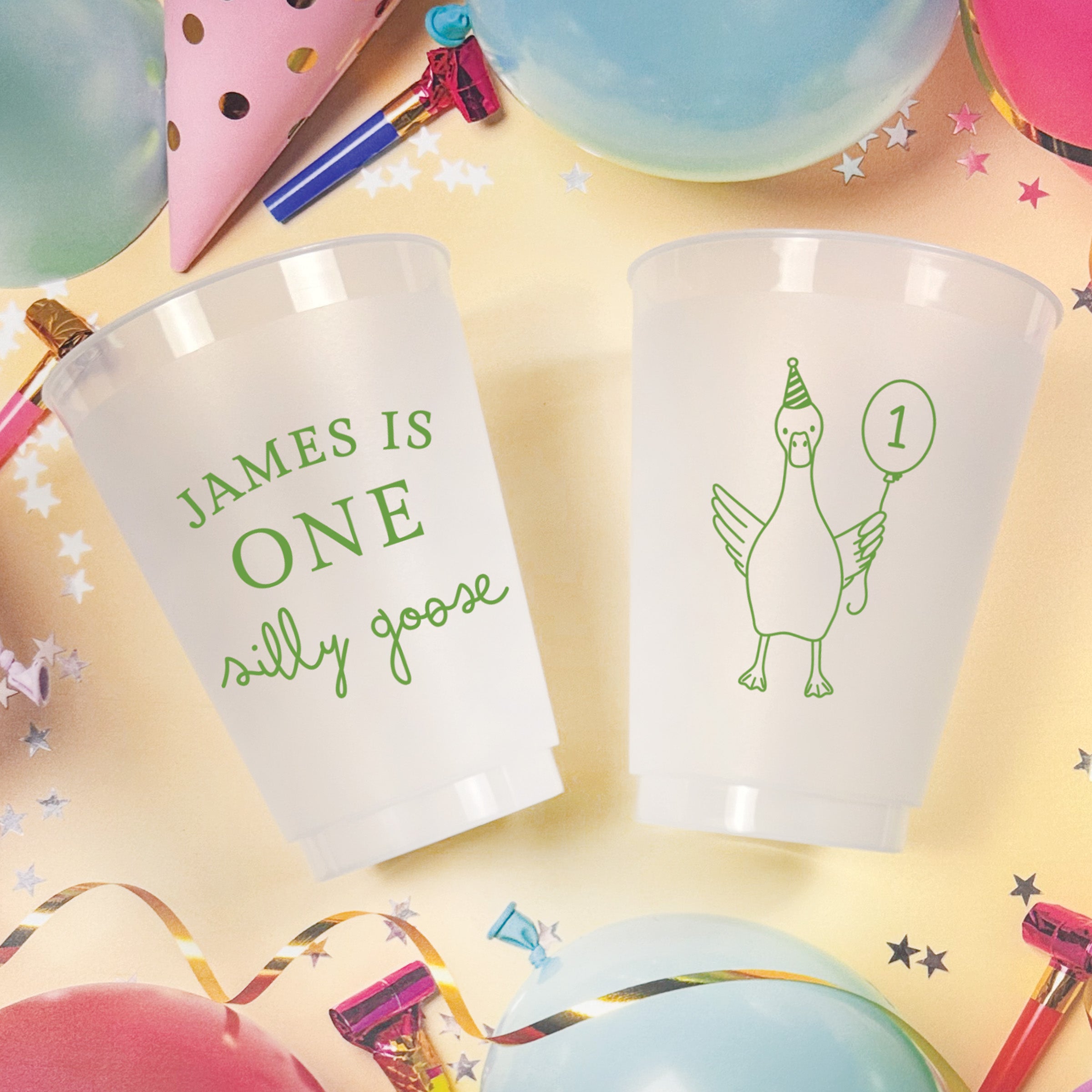 Birthday Silly Goose - Frosted Cups