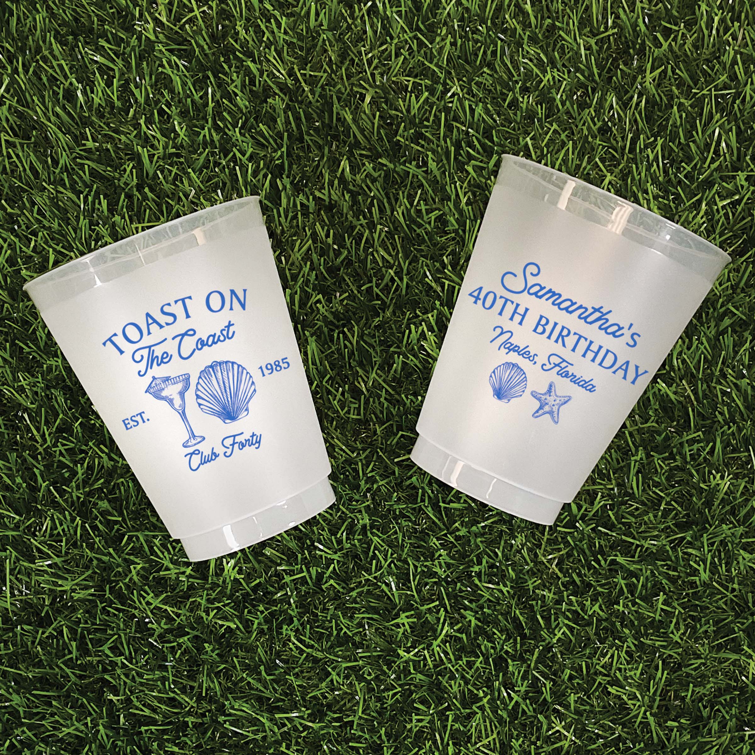 Birthday Toast On The Coast - Frosted Cups