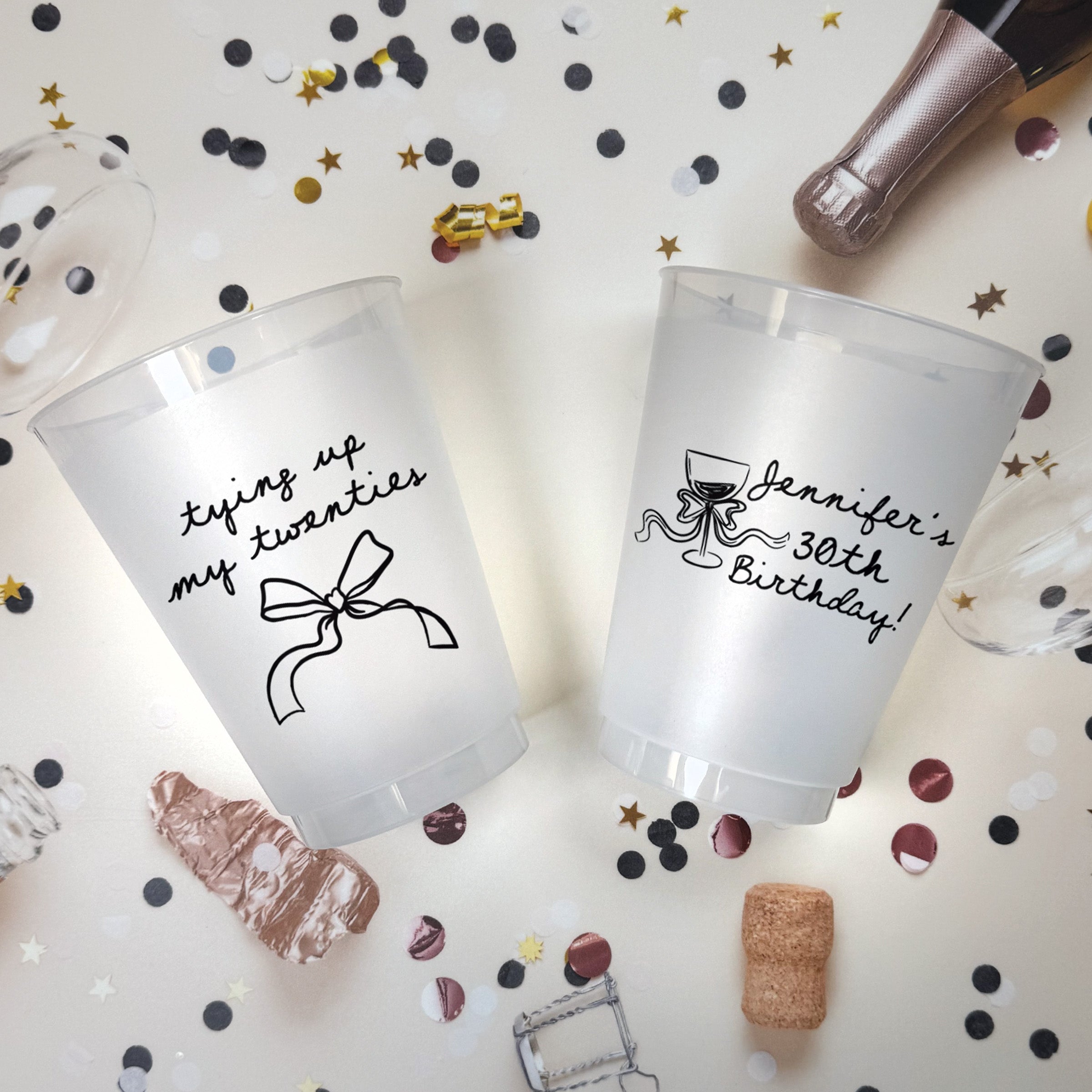 Birthday Tying Up My Twenties - Frosted Cups