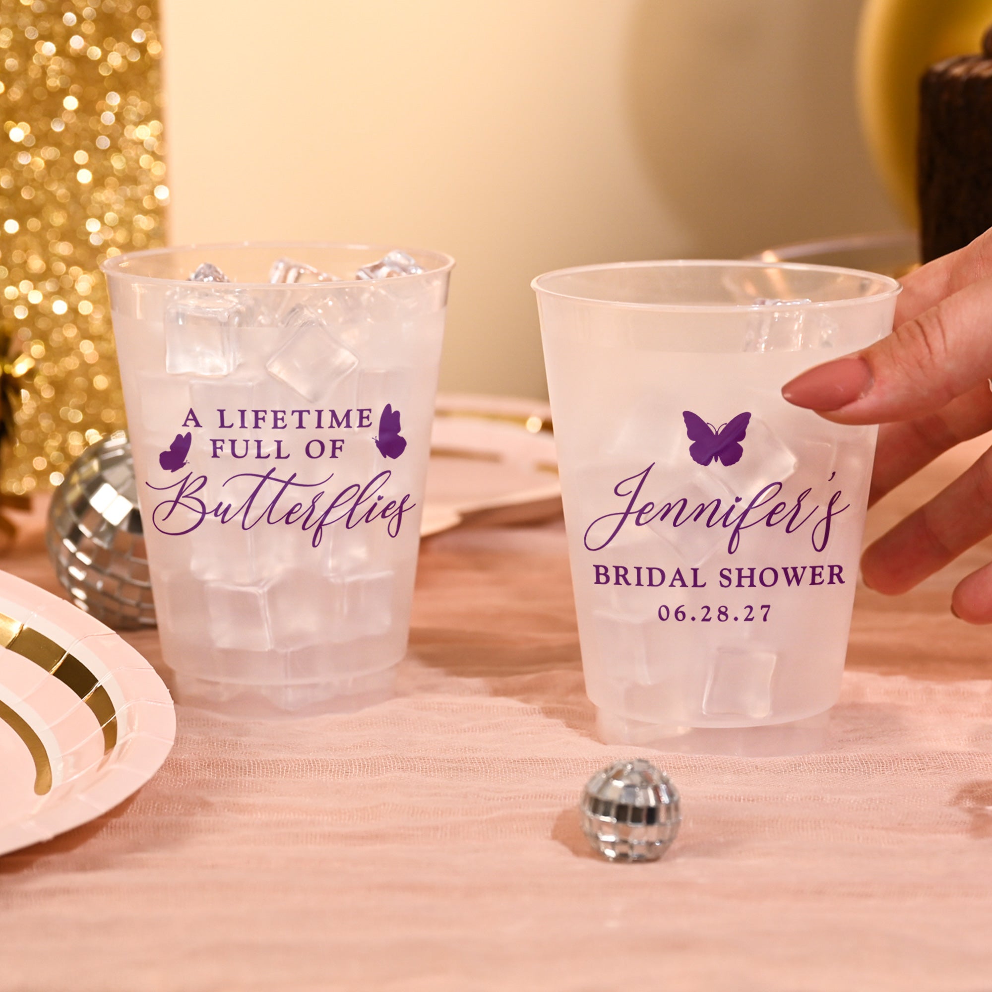 Bridal Shower Lifetime Full of Butterflies - Frosted Cups