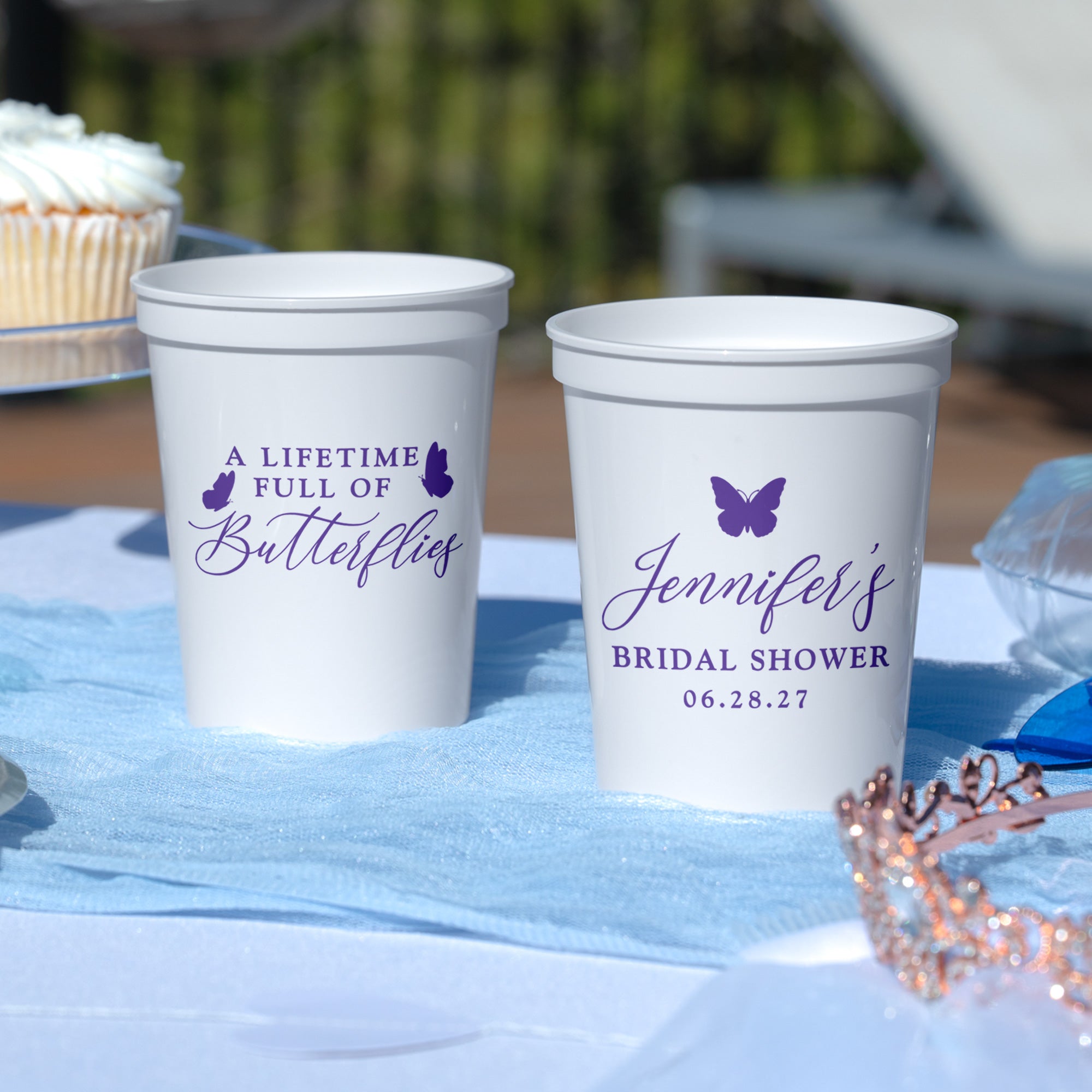 Bridal Shower Lifetime Full of Butterflies - Stadium Cups