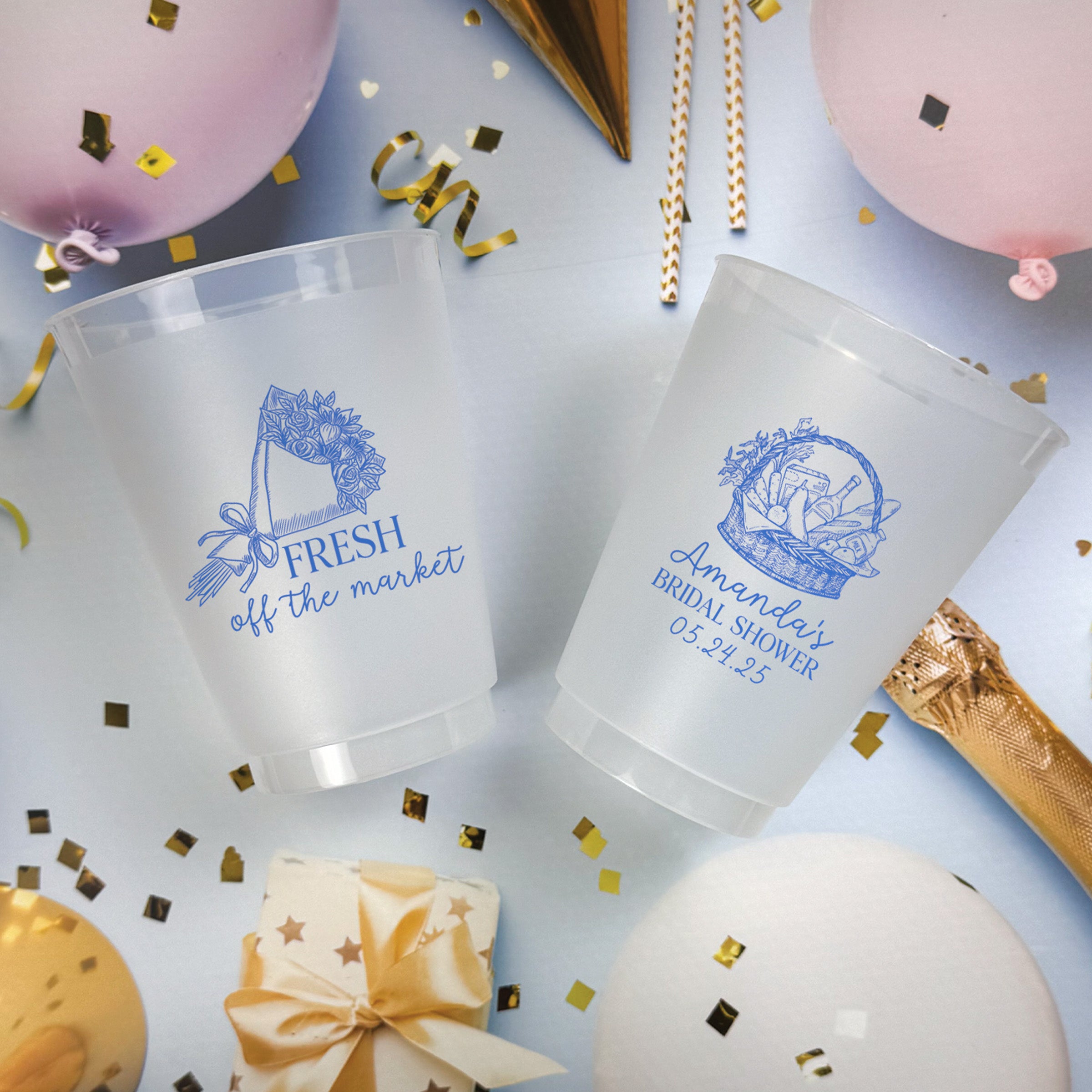 Bridal Shower Fresh Off The Market - Frosted Cups