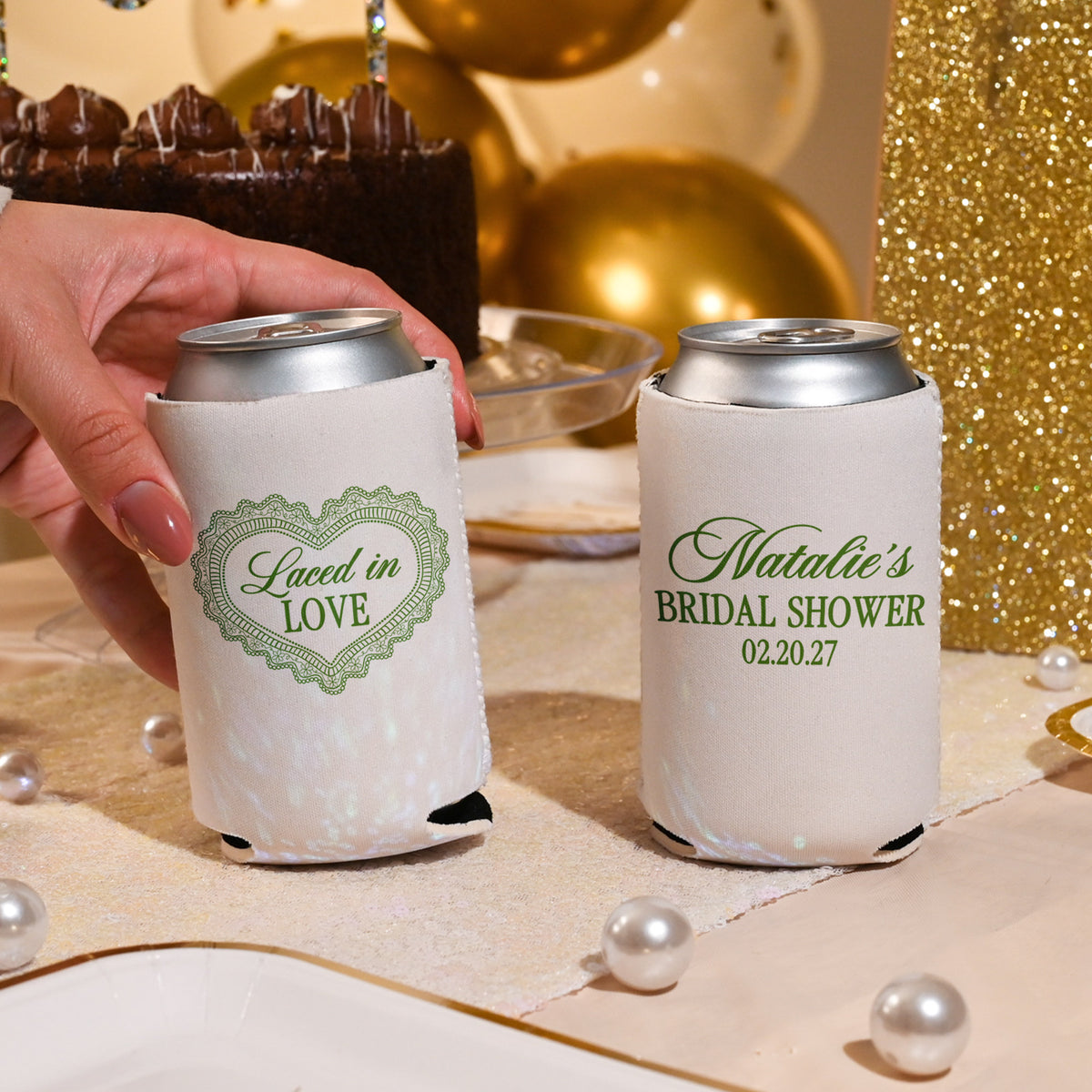 Bridal Shower Laced In Love - Can Coolers