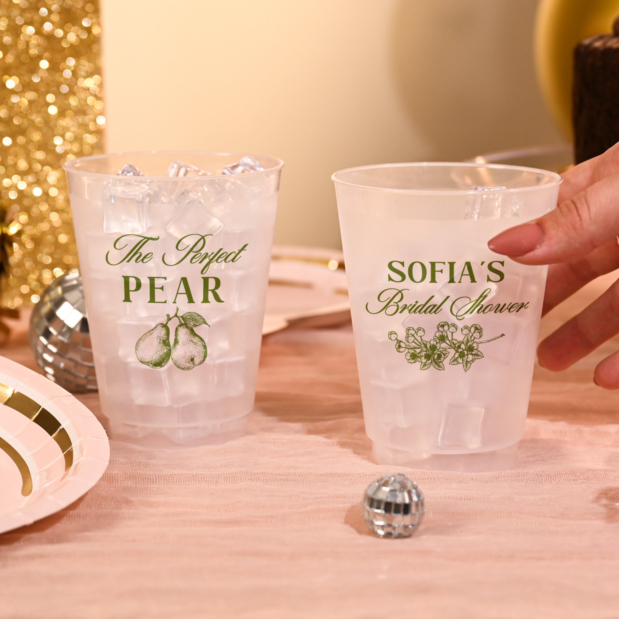 Bridal Shower Perfect Pear - Frosted Cups