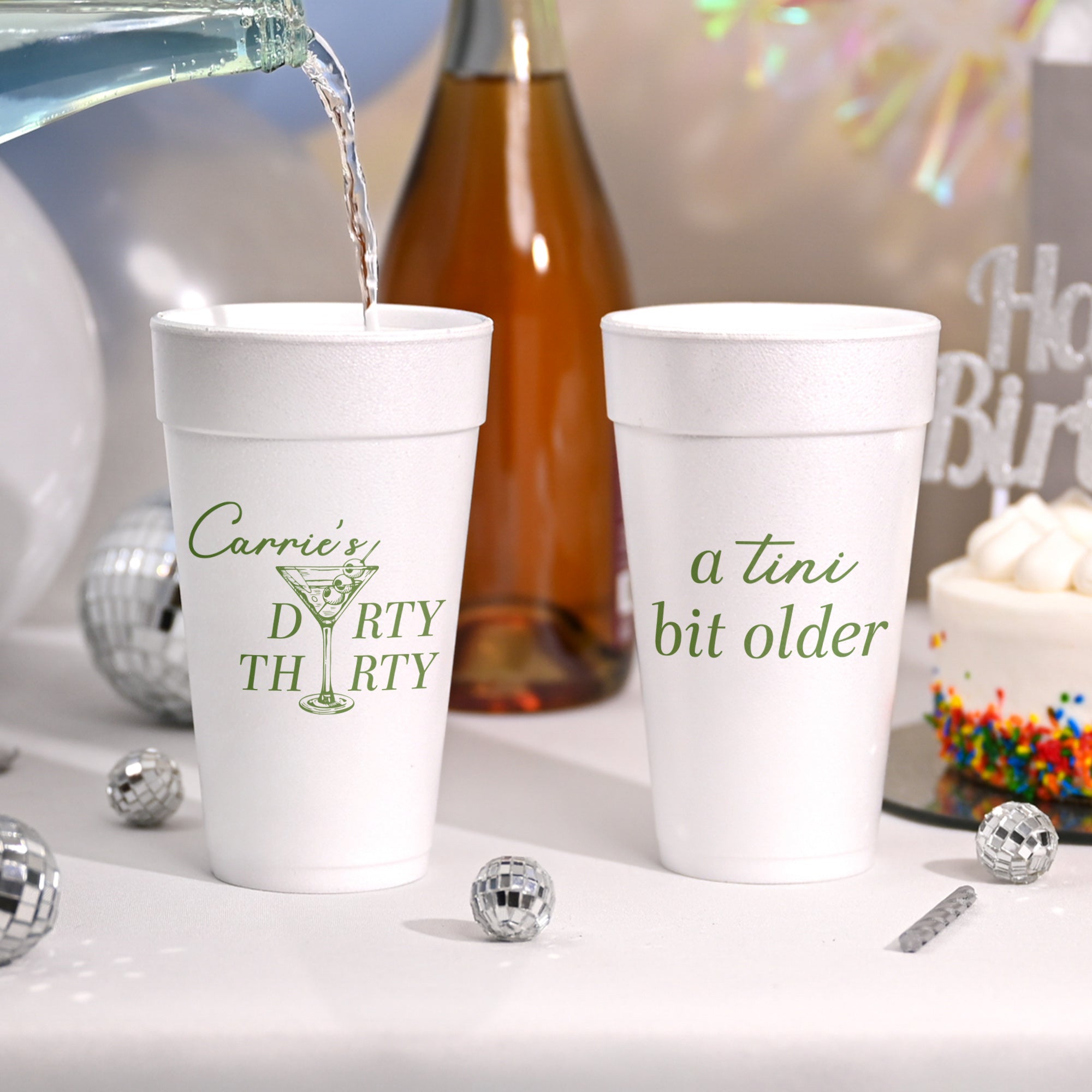 Birthday Dirty Thirty - Foam Cups