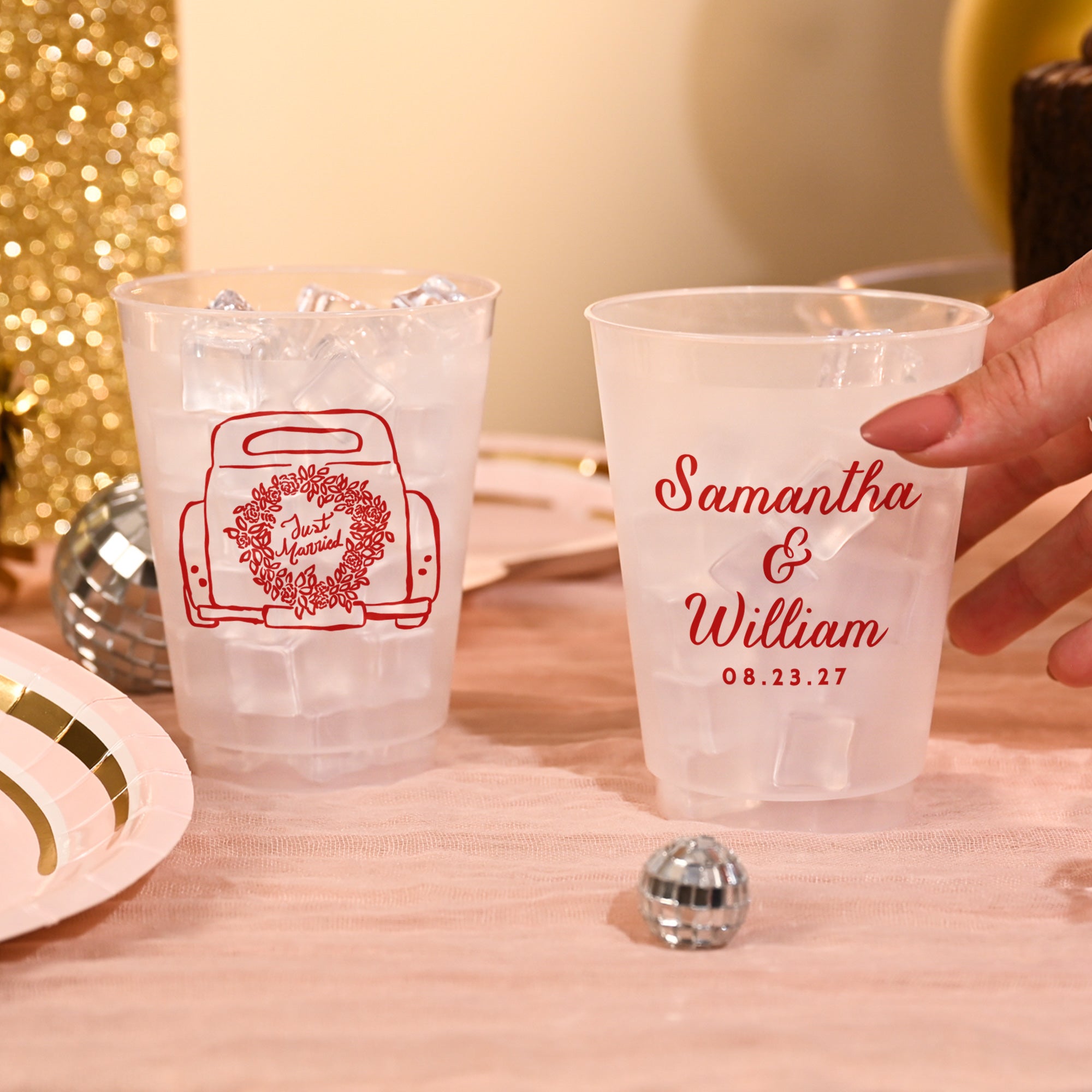 Wedding Just Married - Frosted Cups