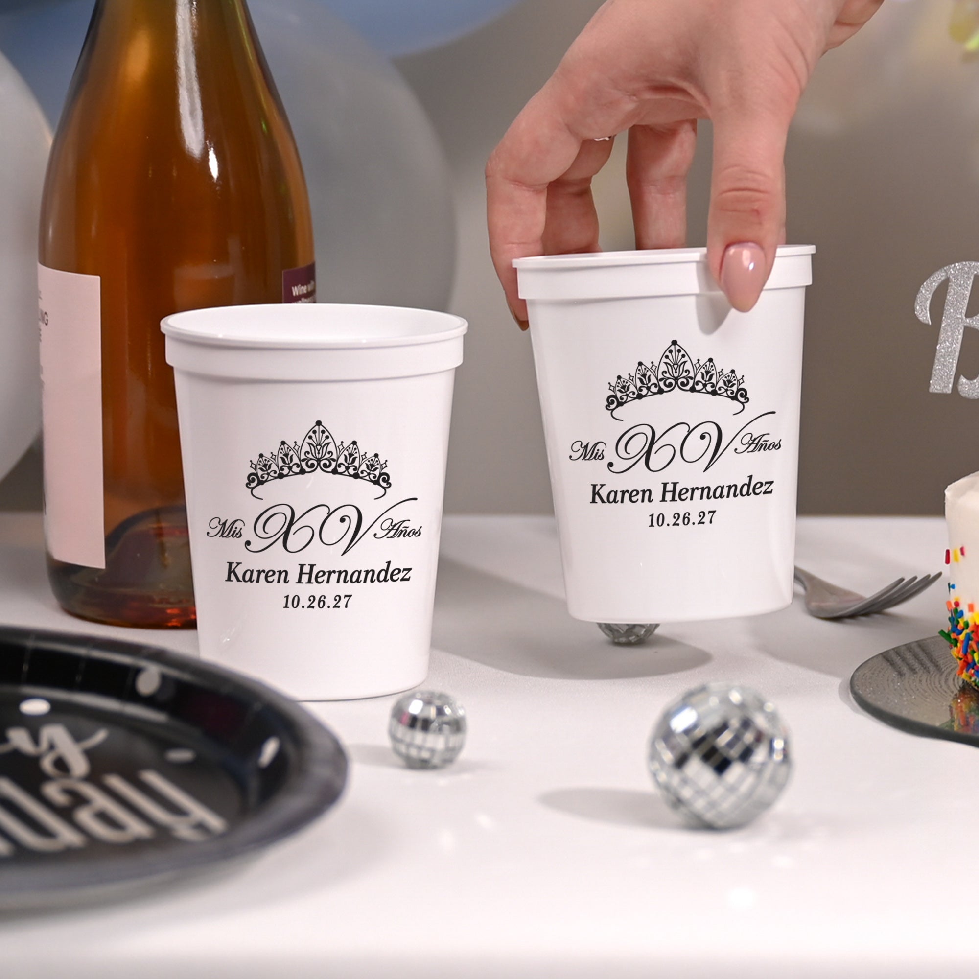 Birthday Quinceañera - Stadium Cups
