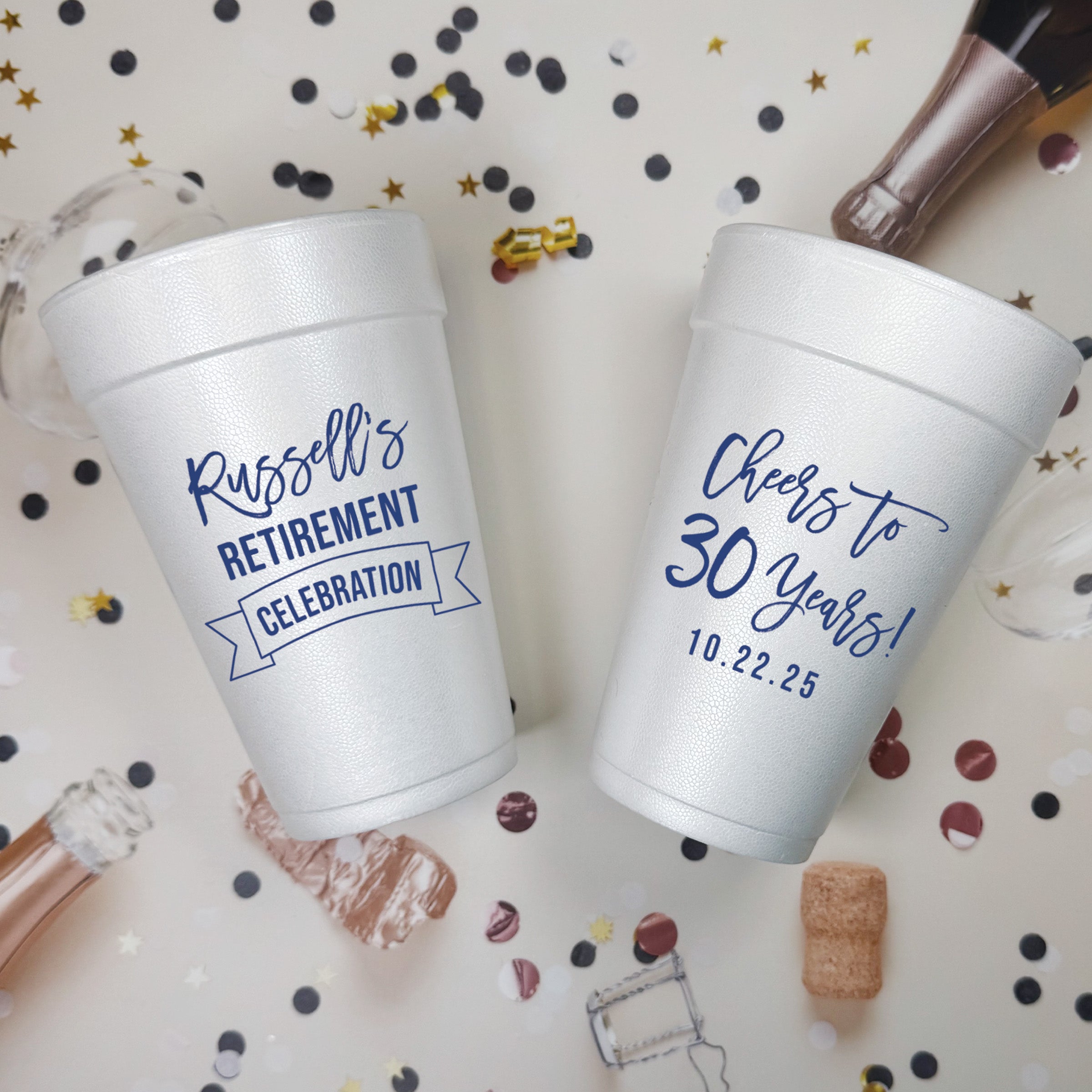 Retirement - Foam Cups