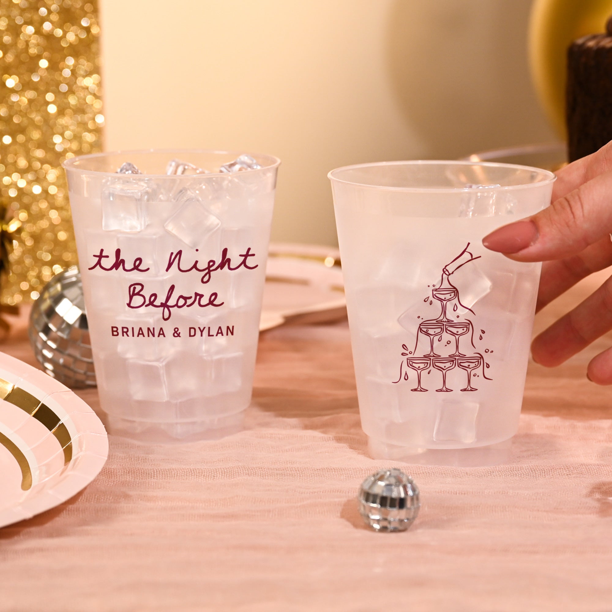 The Night Before Champagne Tower - Frosted Cups