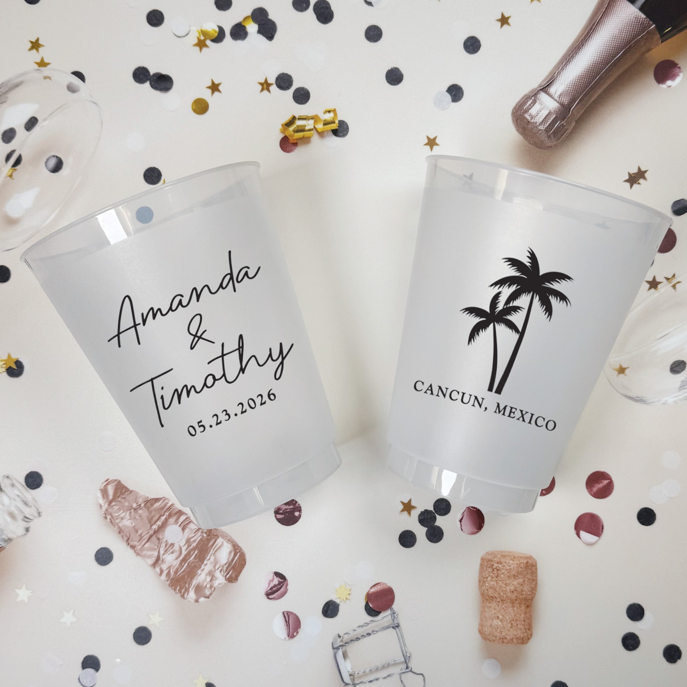 Wedding Palm Tree - Frosted Cups