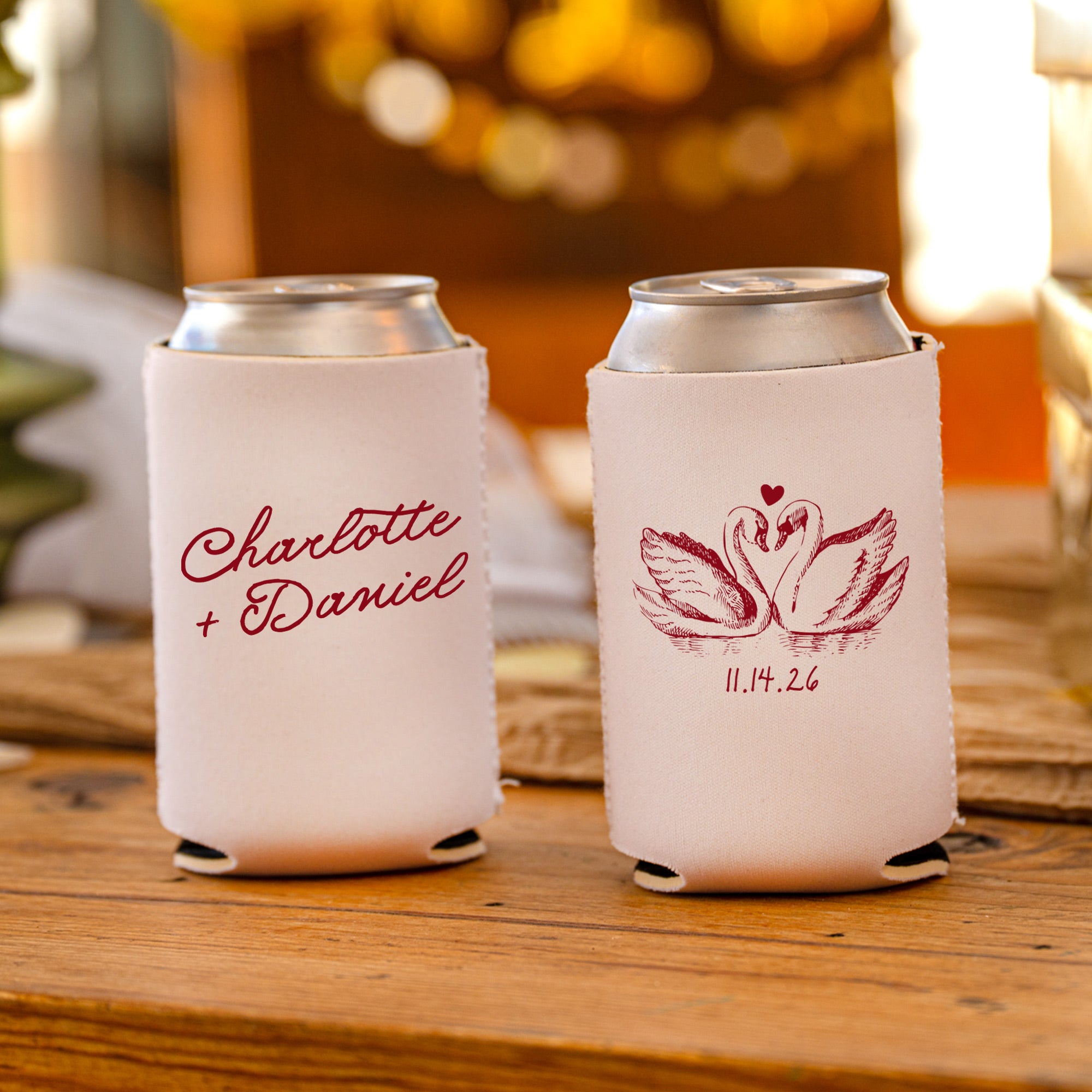 Wedding Swans - Can Coolers