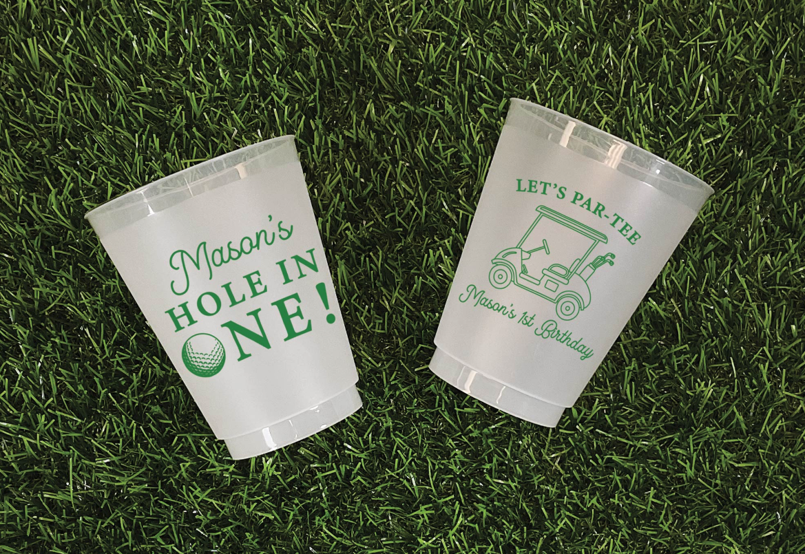 Hole In One Golf Birthday Frosted Cups