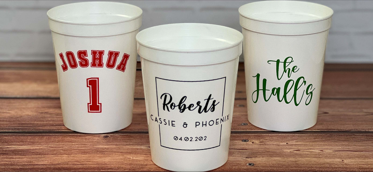 Personalized Wedding Stadium Cups (Select Design)