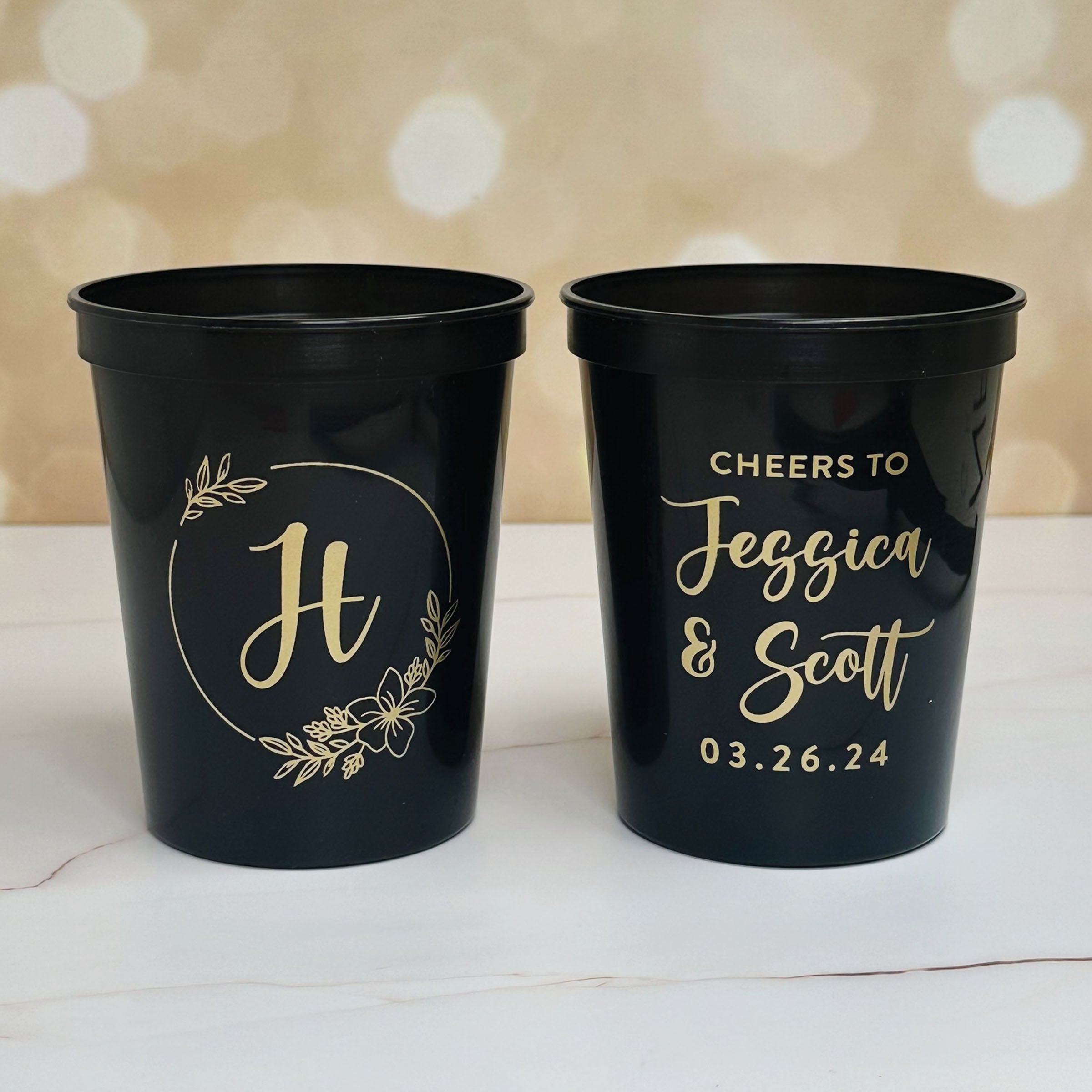 Personalized Wedding Stadium Cups - W-15