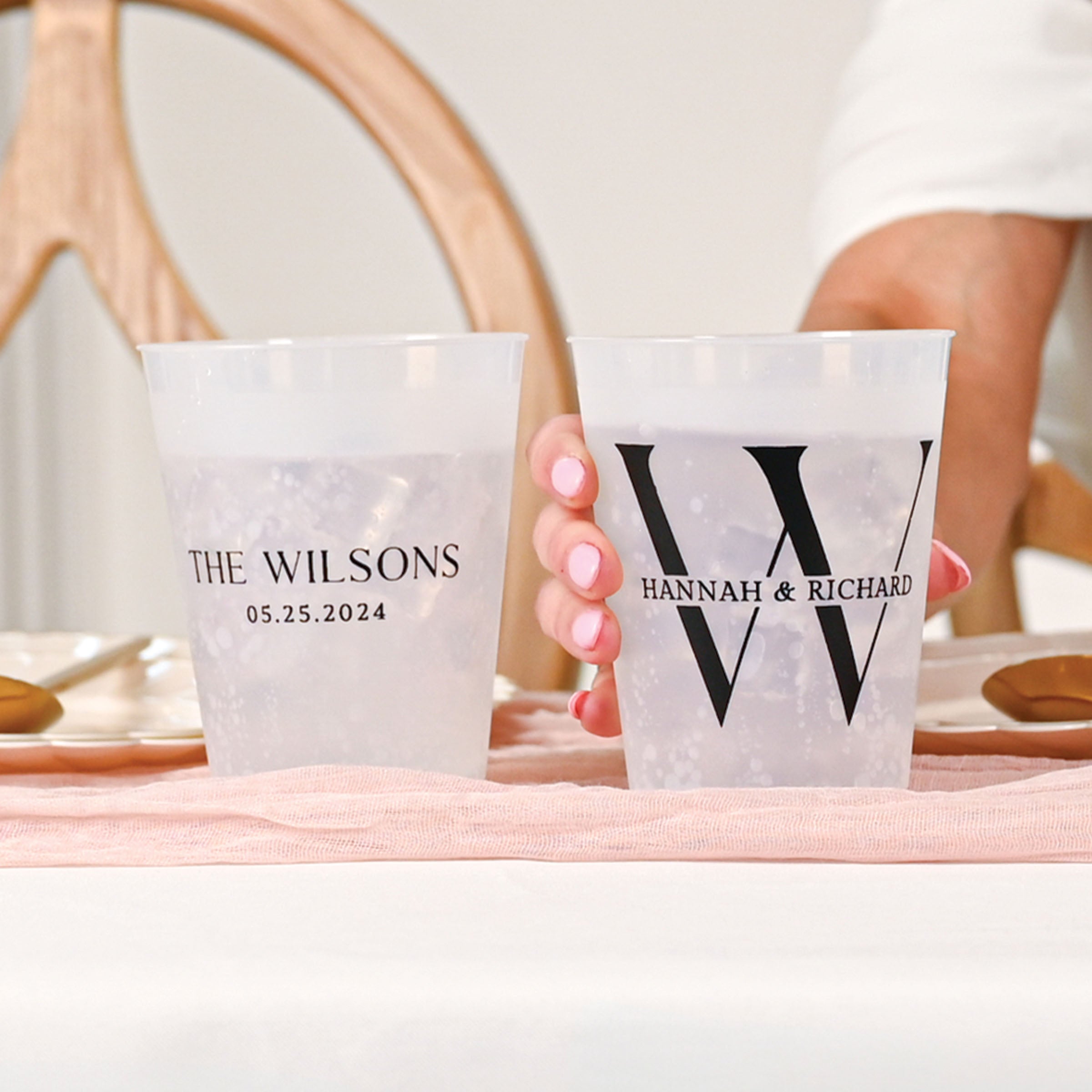 Personalized Wedding Frosted Cups - W-21