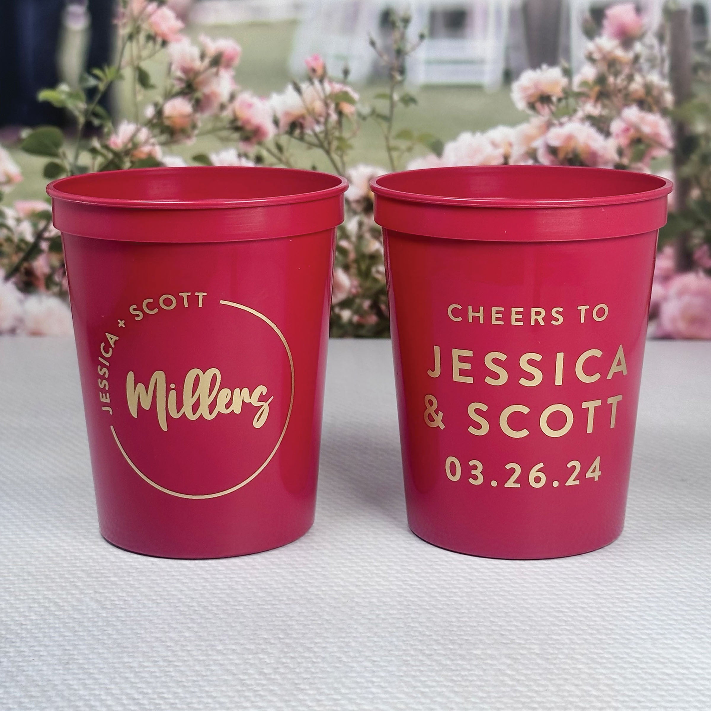Personalized Wedding Stadium Cups - W-5