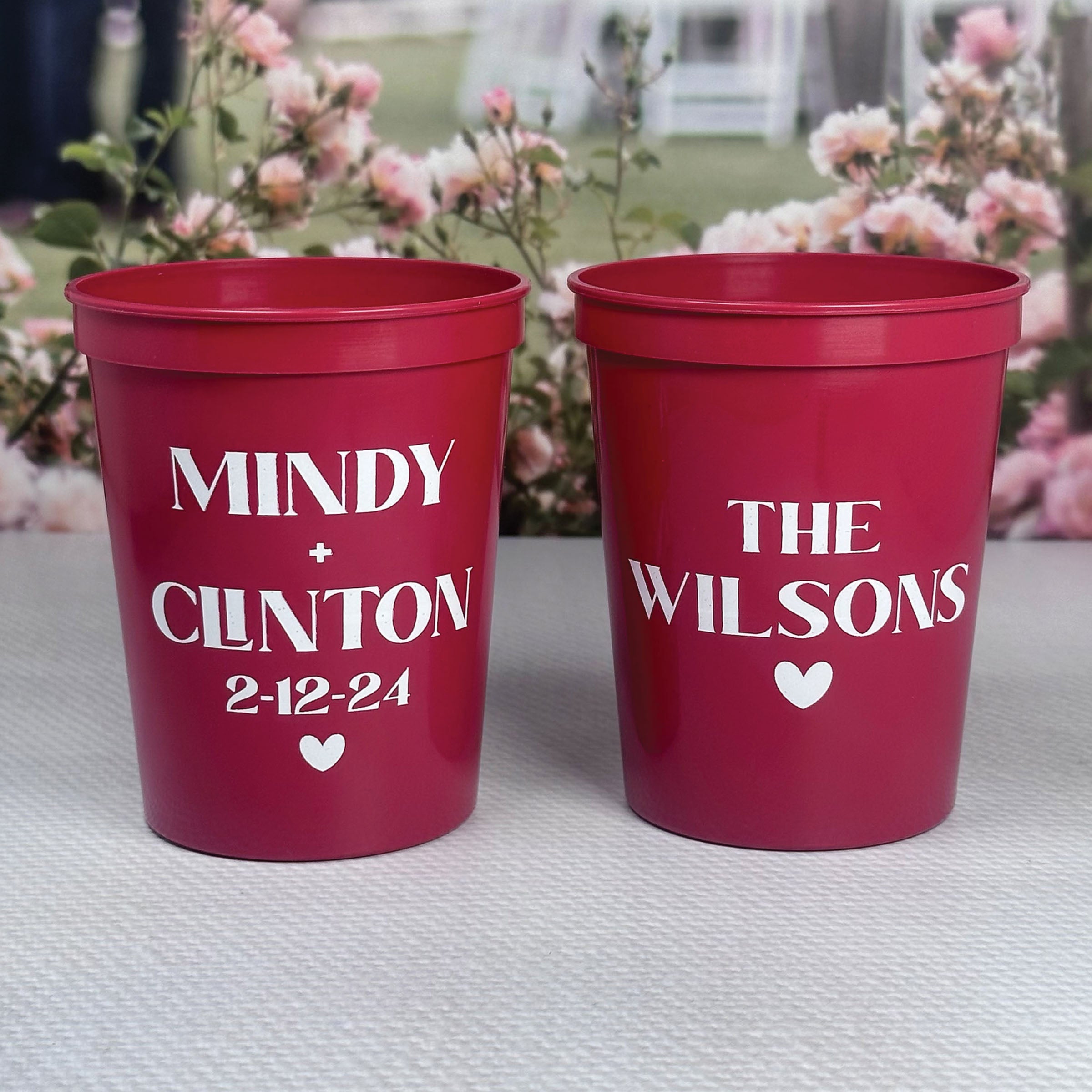 Personalized Wedding Stadium Cups - W-11