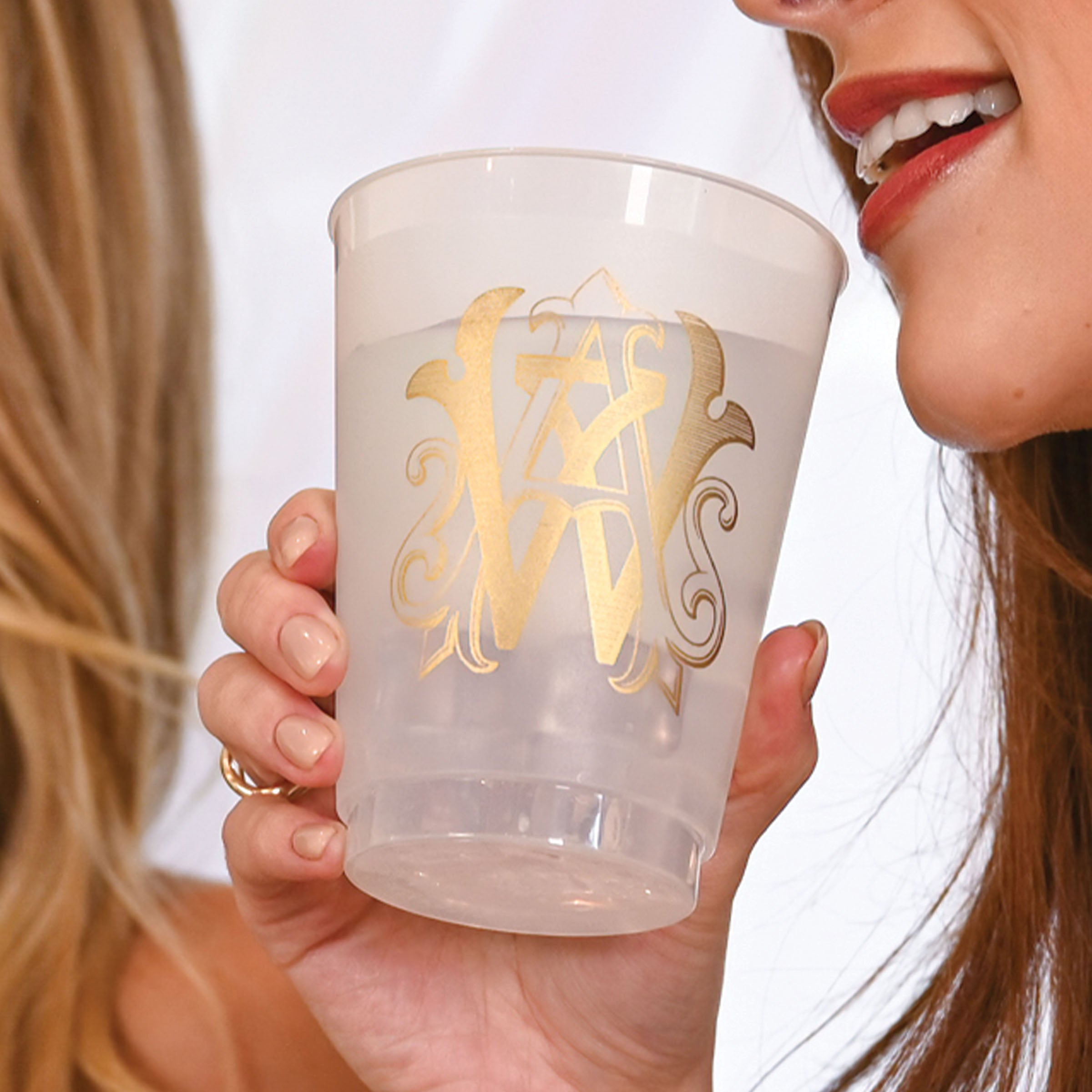 Personalized Wedding Frosted Cups - W-24