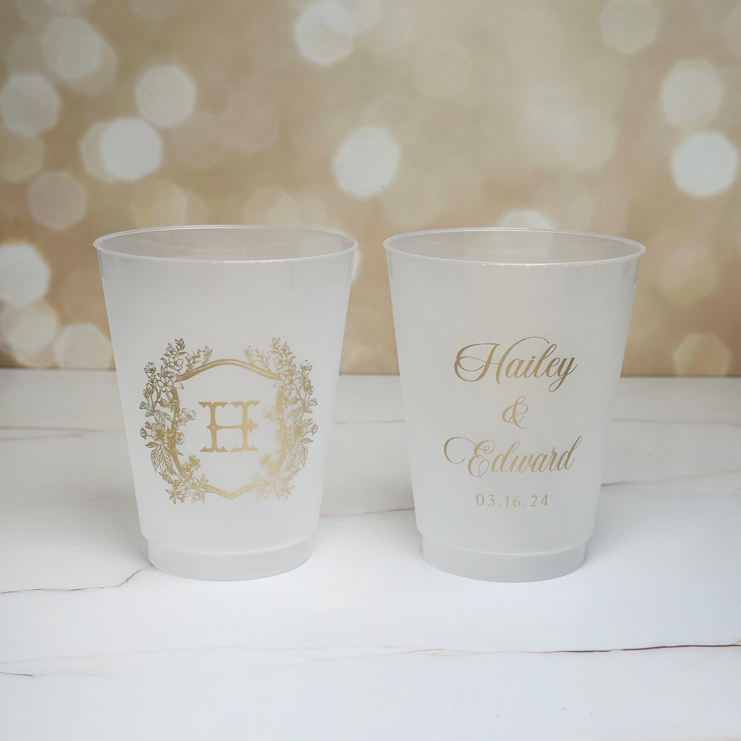 Personalized Wedding Frosted Cups - W-4